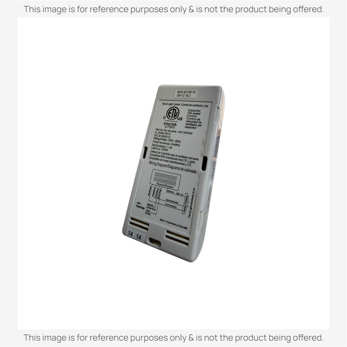 Récepteur pour ventilateur de plafond Hunter 99119 - IN2RX13