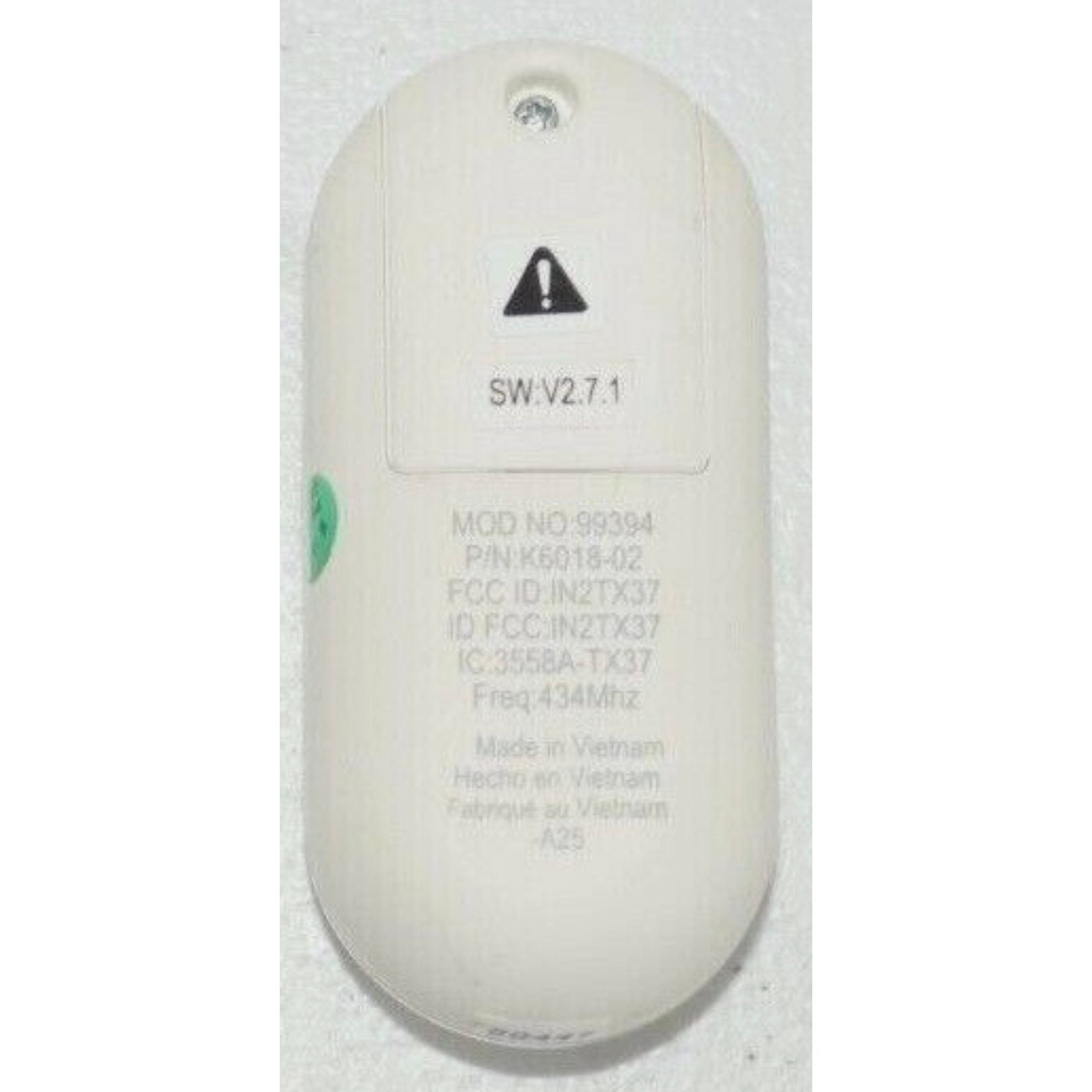 Hunter 99394 IN2TX37 Ceiling Fan Remote Control