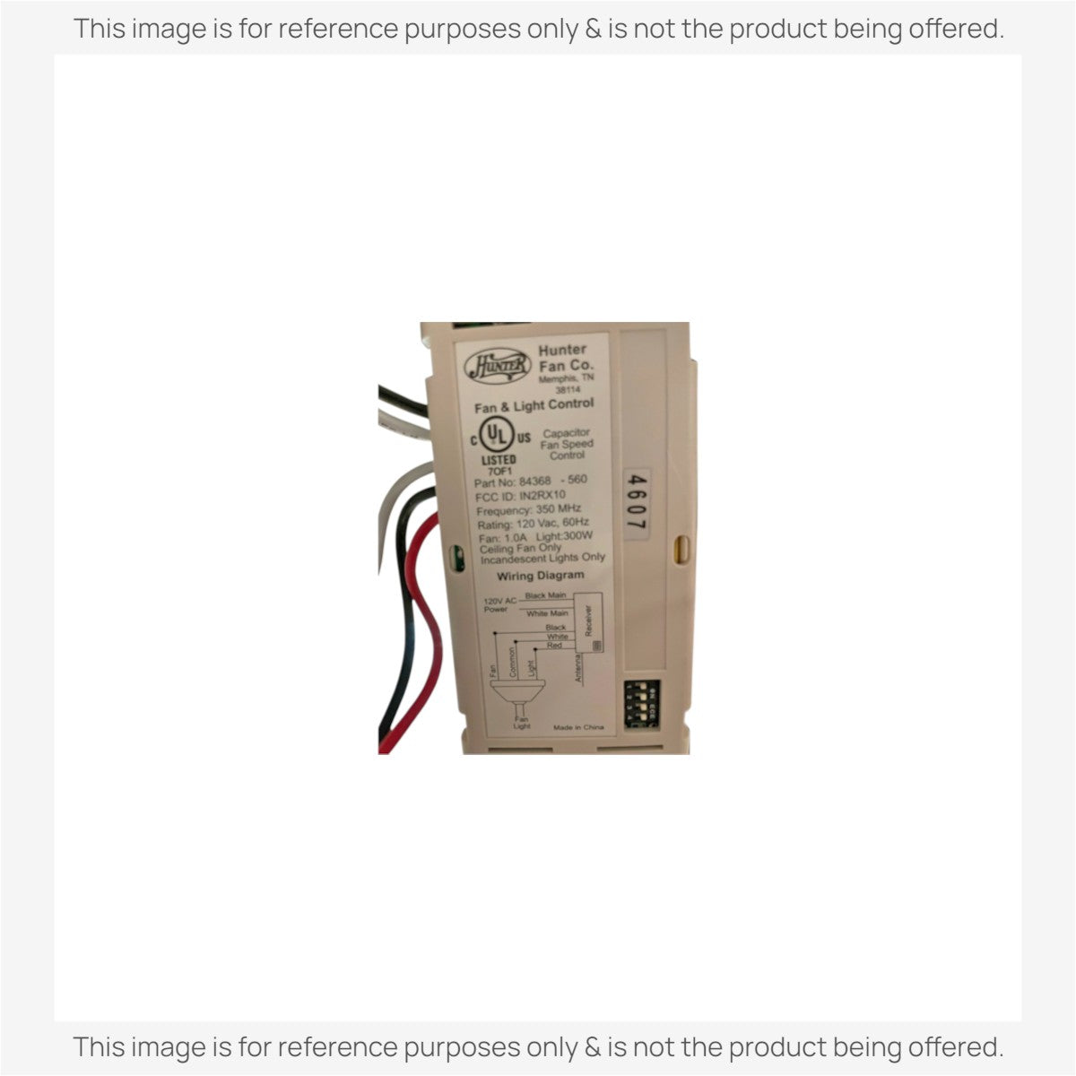 Receptor de ventilador de techo Hunter IN2RX10