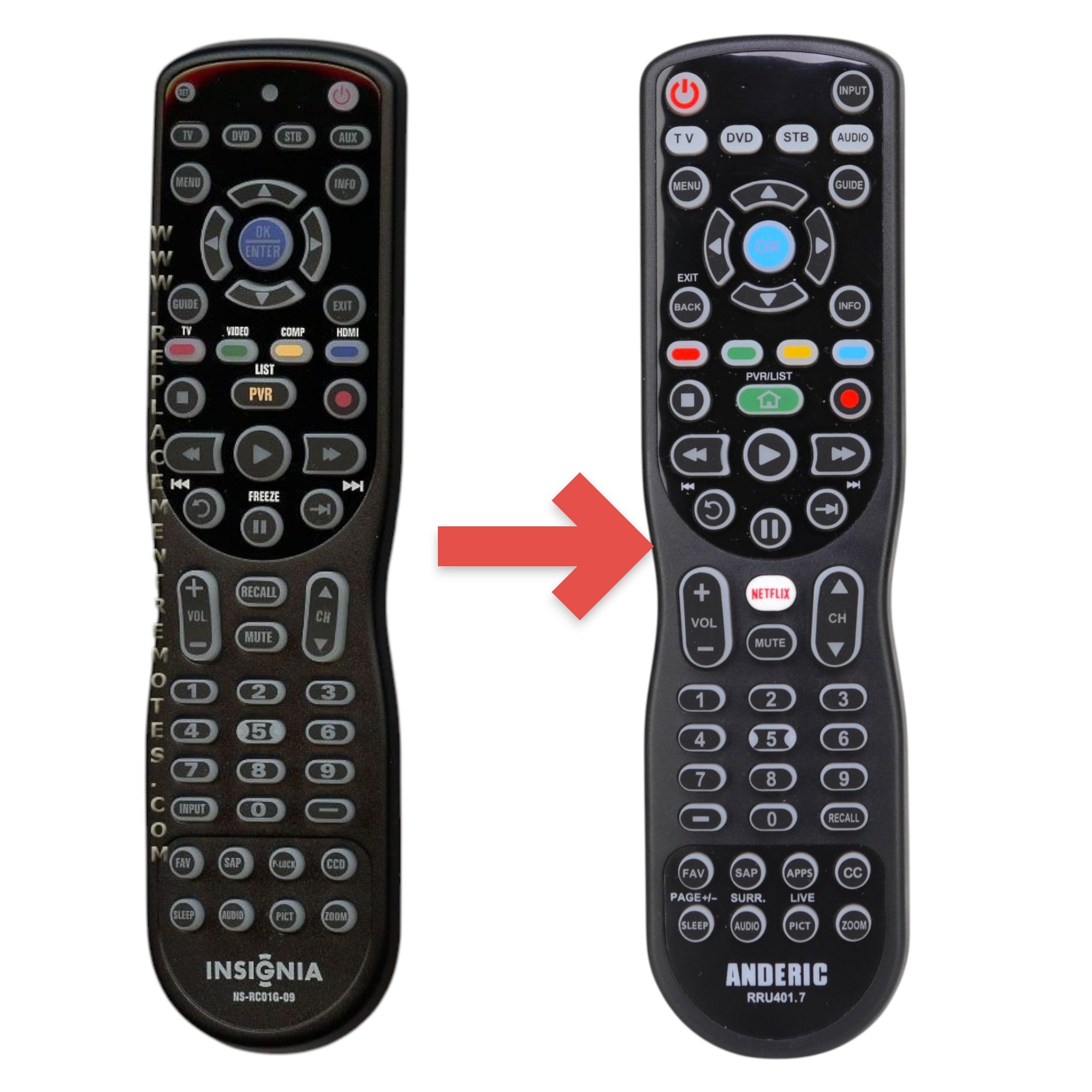 Control remoto para TV Insignia 098TRABDHNEBYU
