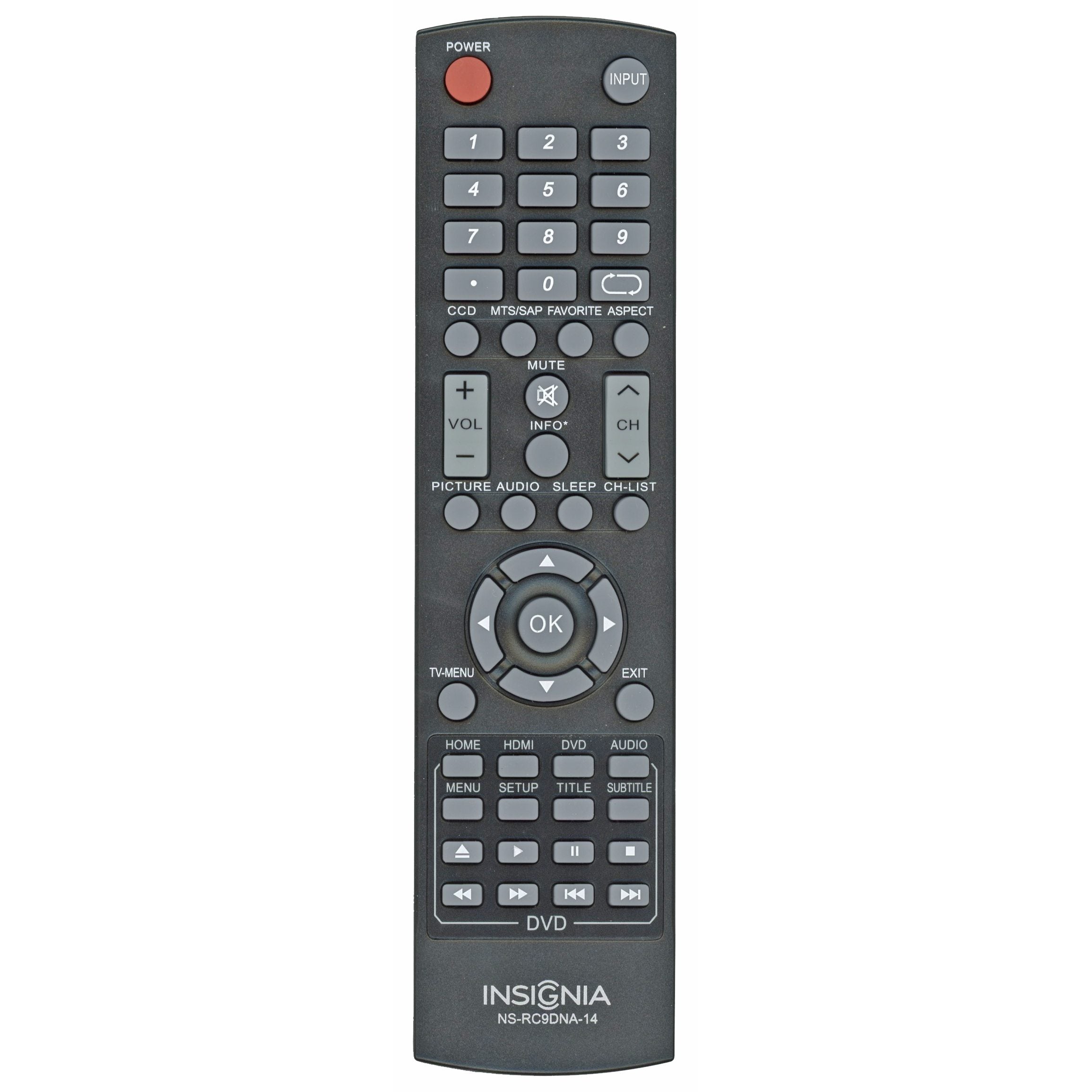 Control remoto para TV/DVD Insignia NSRC9DNA14