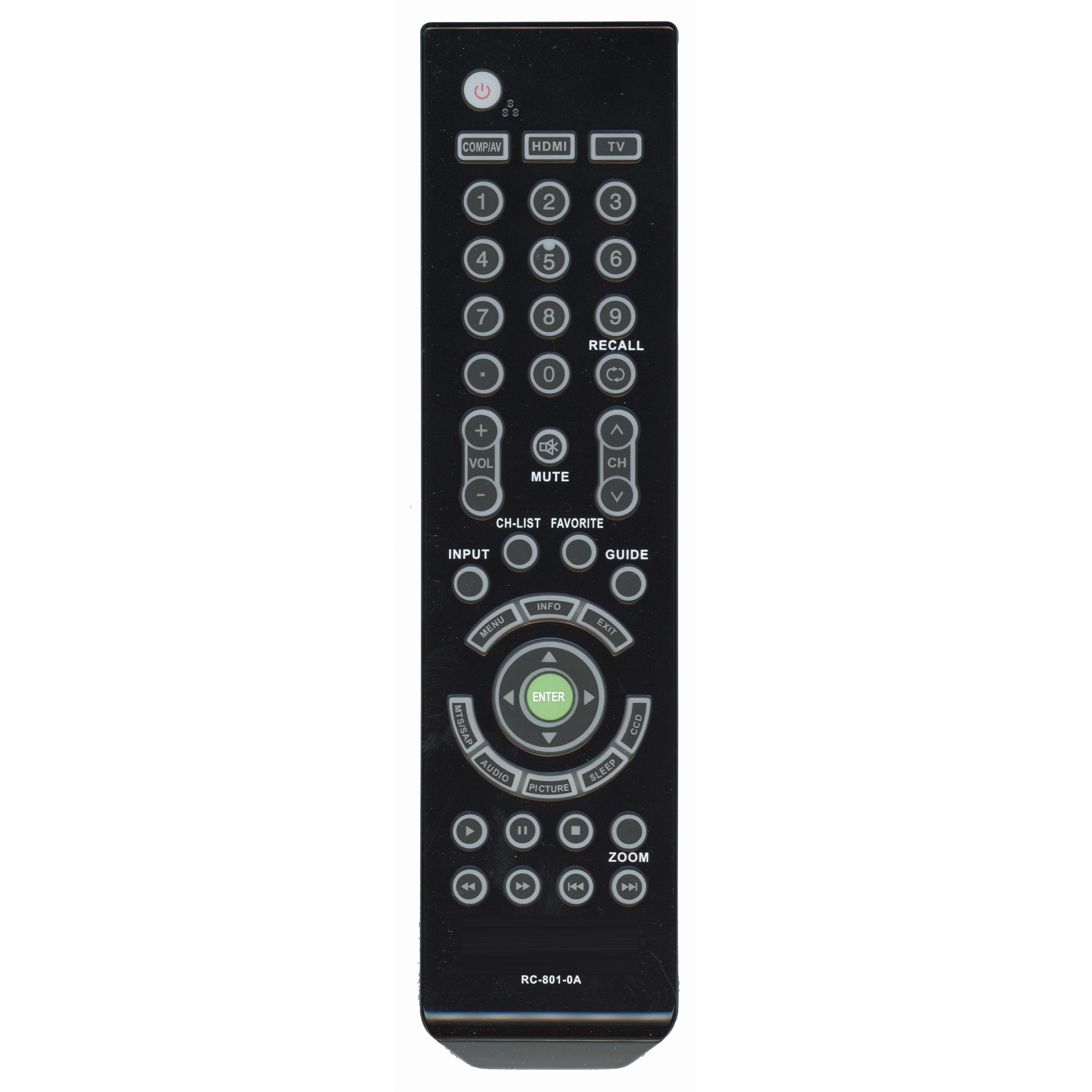 Control remoto para televisor Insignia RC8010A de 2011