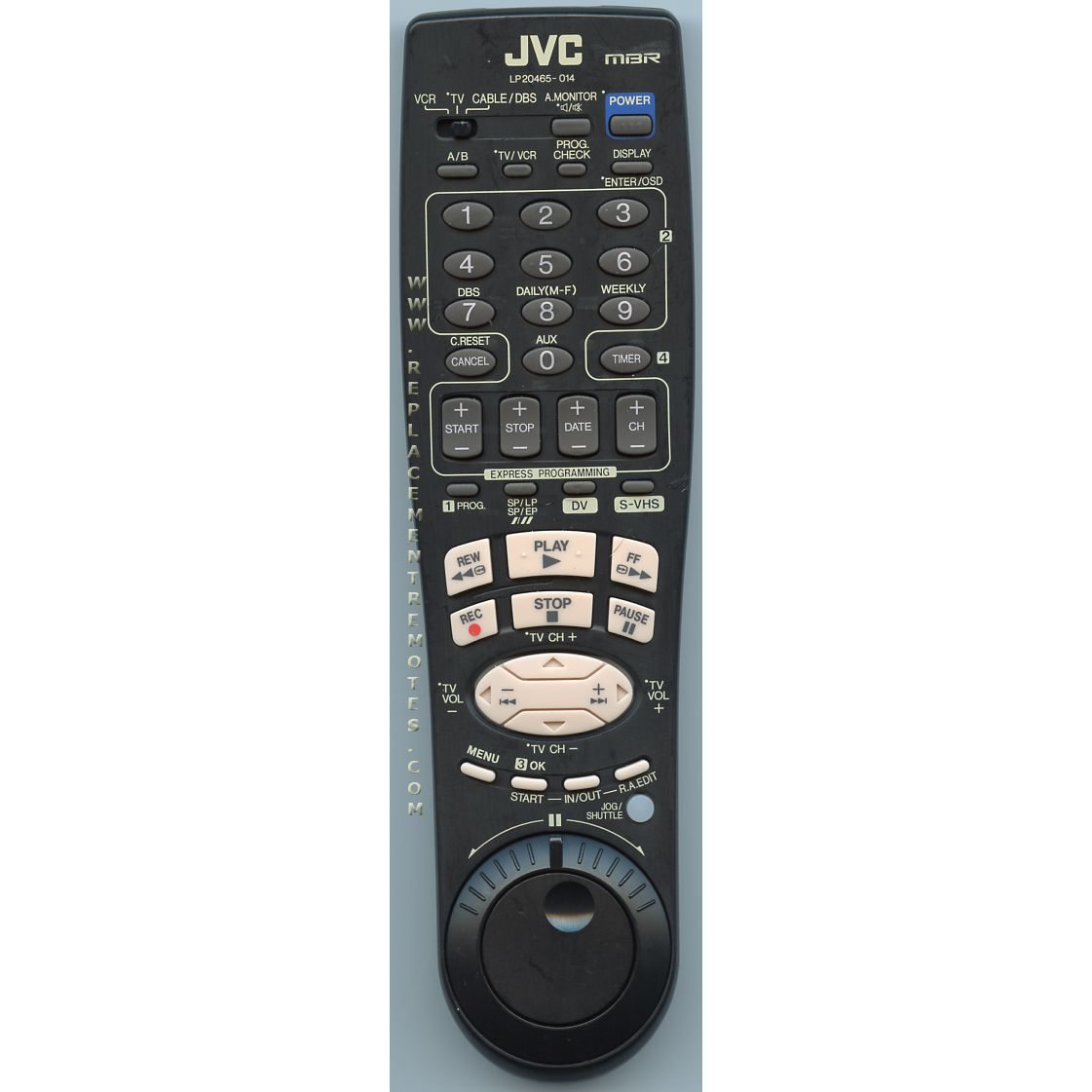 JVC LP20465014 VCR Remote Control