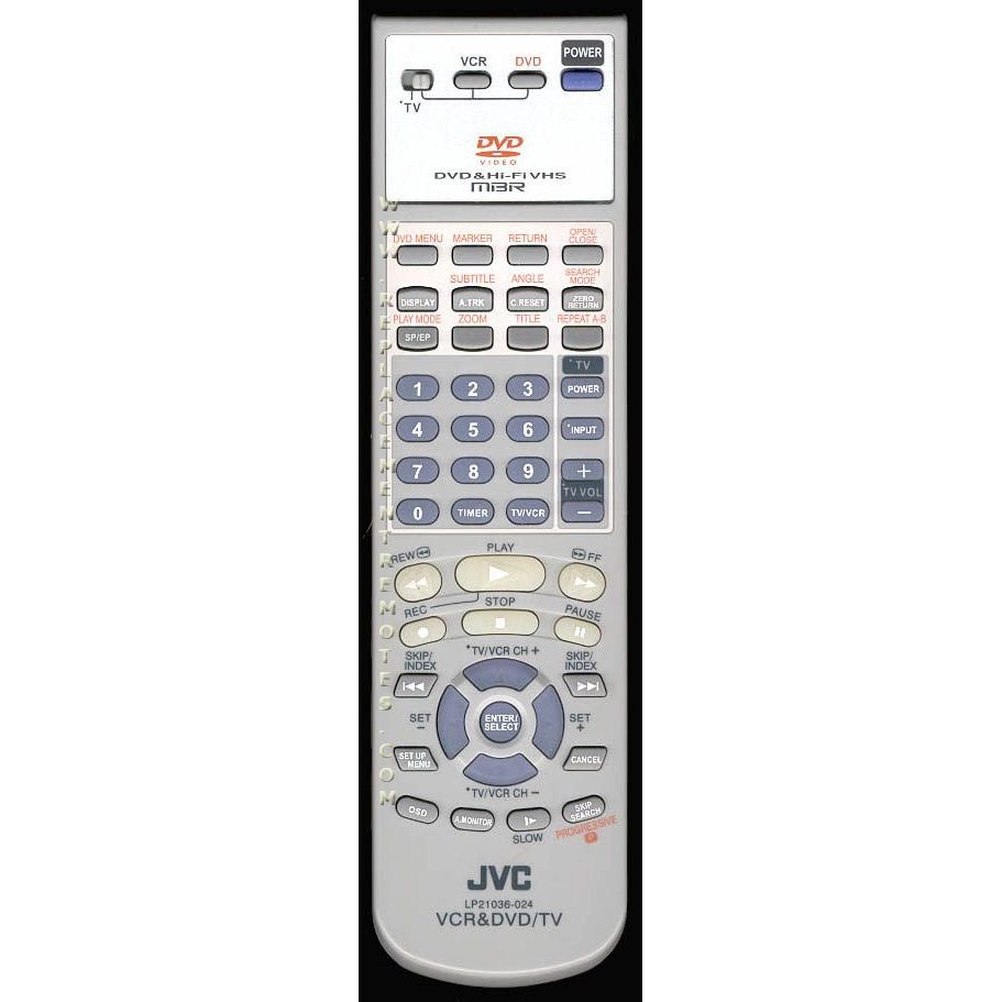 JVC LP21036024 DVD/VCR Remote Control