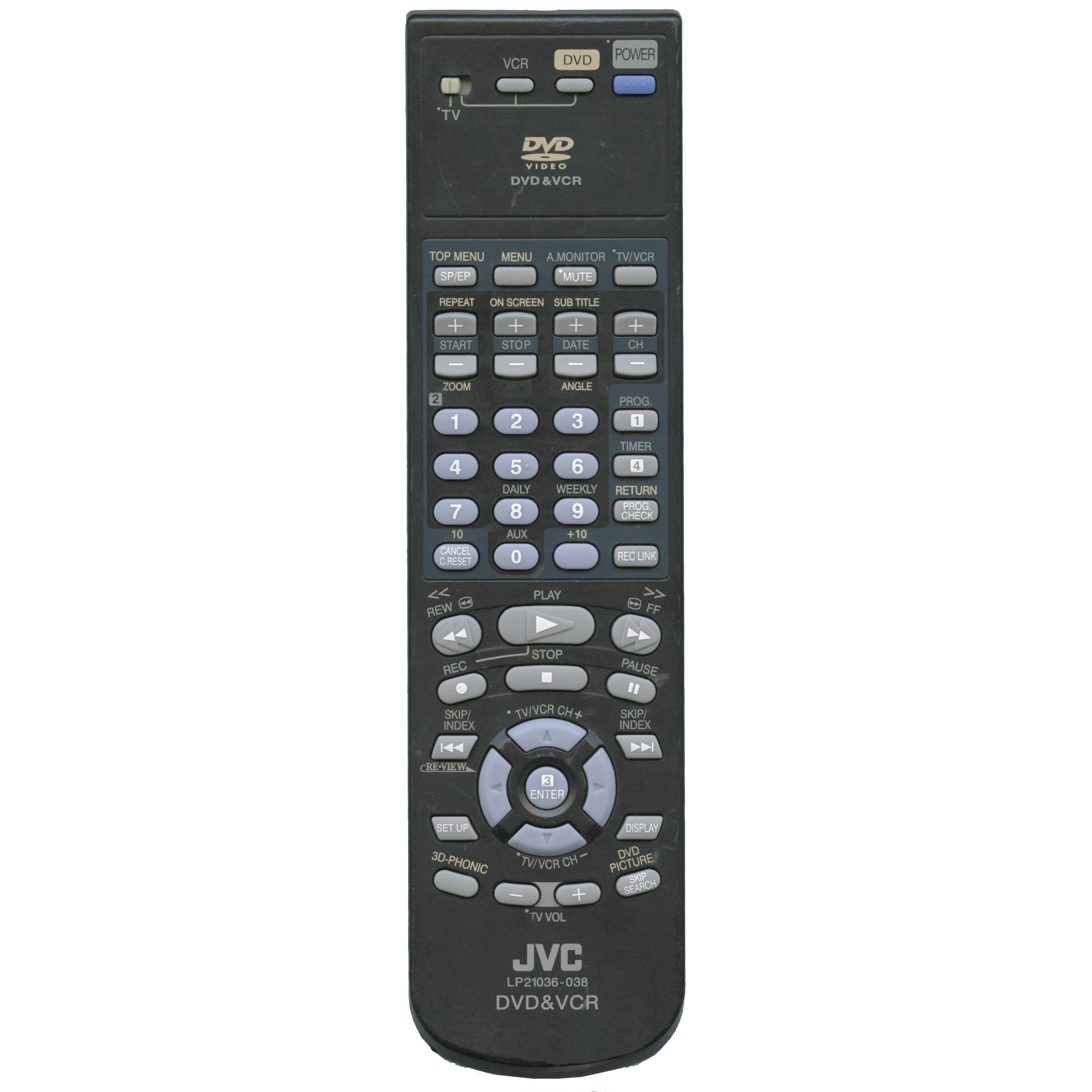 JVC LP21036038 DVD/VCR Remote Control