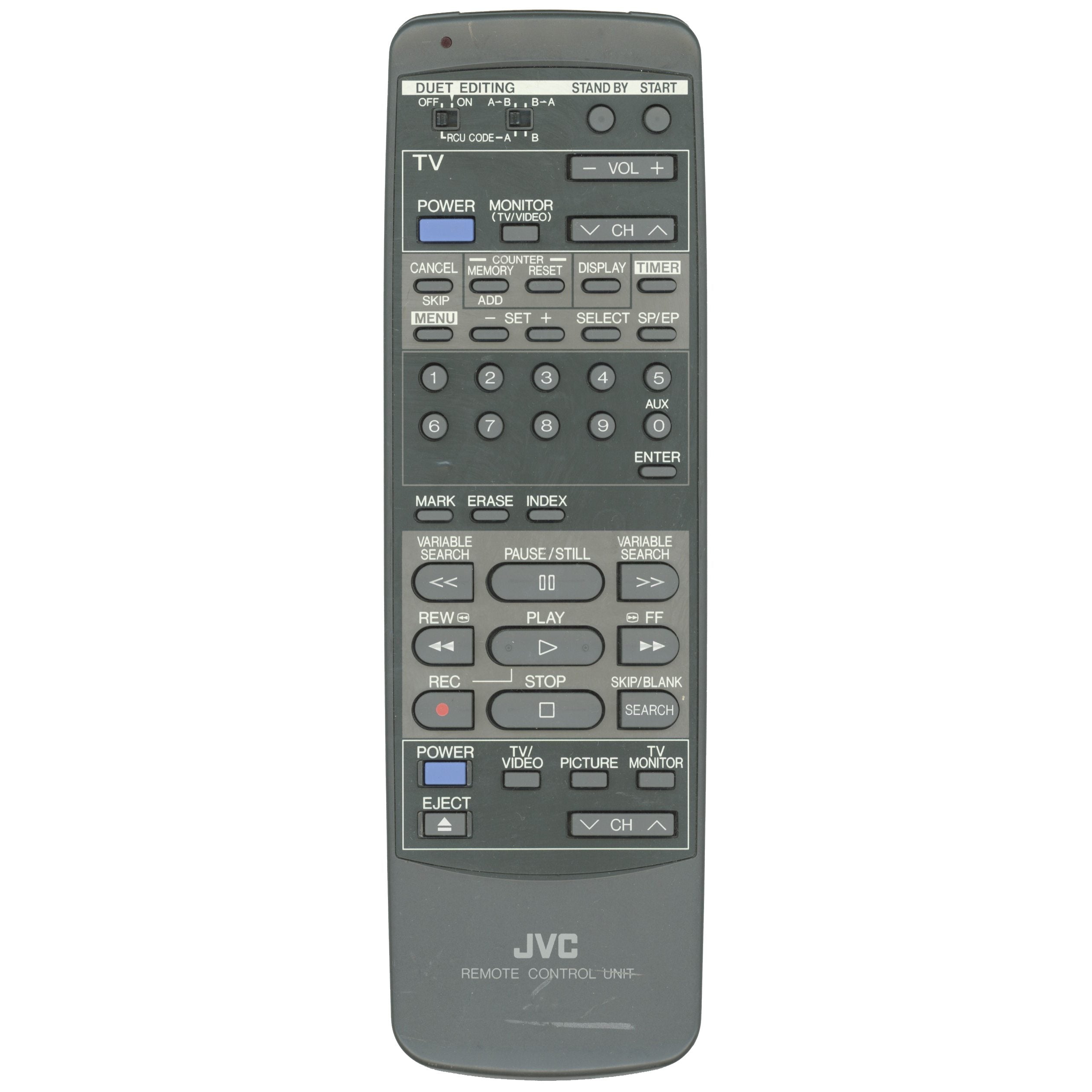JVC PQ10956G VCR Remote Control