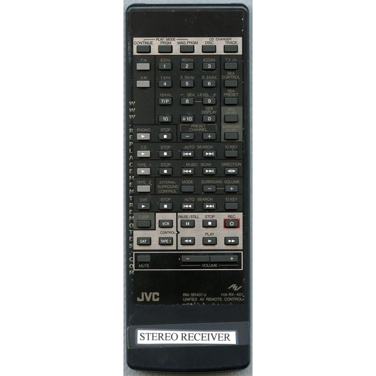 JVC RMSR401U Receiver Remote Control