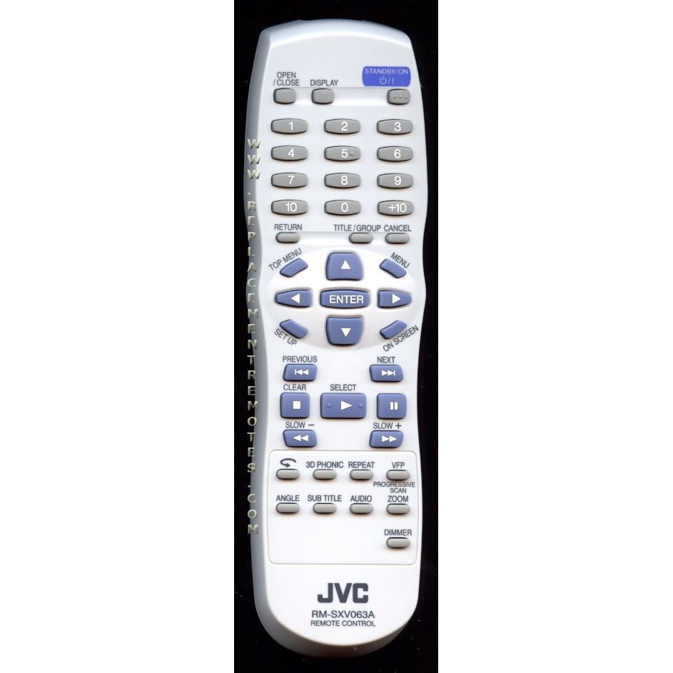 JVC RMSXV063A DVD Remote Control