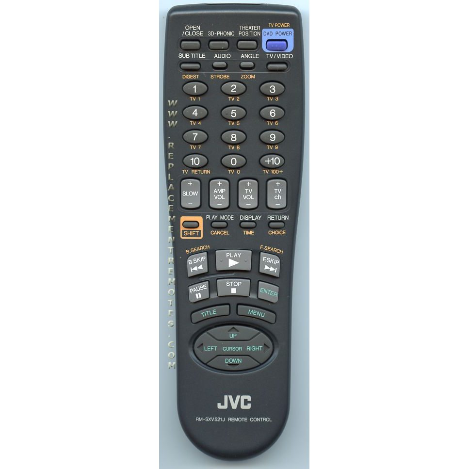 JVC RMSXV521J DVD Remote Control