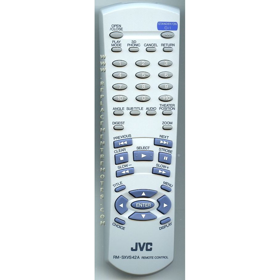 JVC RMSXVS42A DVD Remote Control
