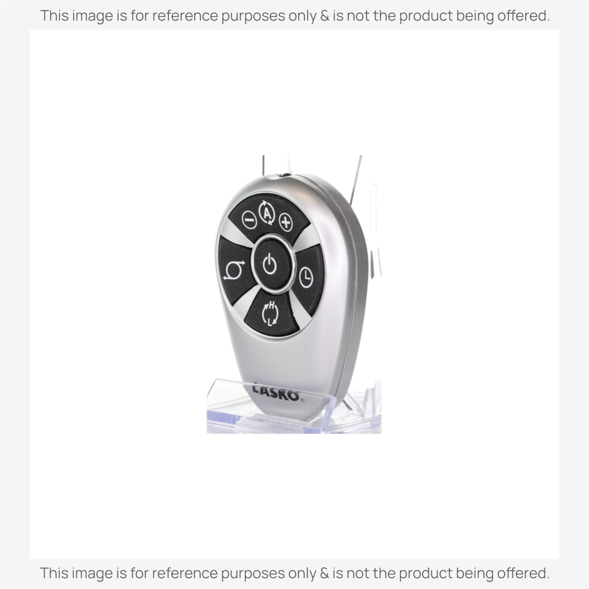 Anderic replacement remote control for Lasko space heaters, featuring a silver teardrop design with black buttons.