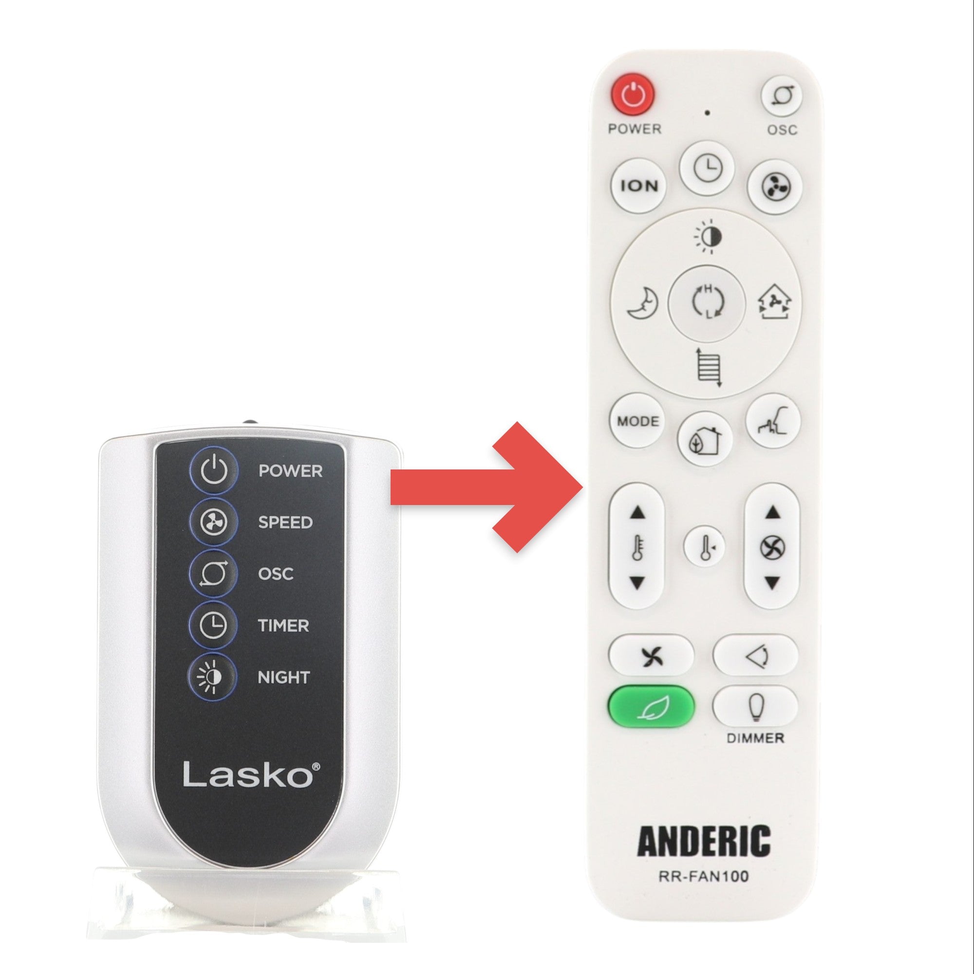 Lasko 2033666D Mando a distancia para ventilador de torre | IR | Reemplazo de mano – 2033666D