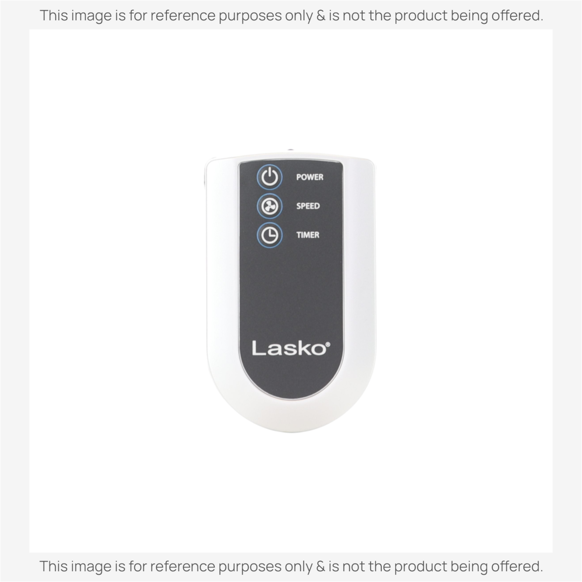 Anderic replacement remote control for Lasko upright fans featuring power, speed, and timer buttons in white and grey.