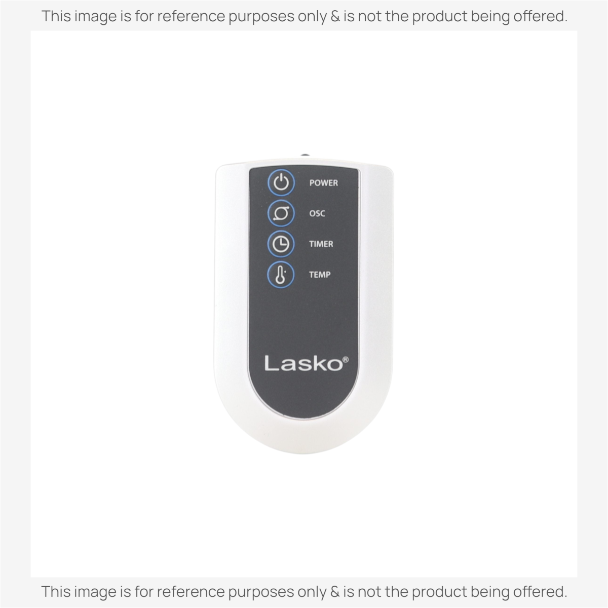 Anderic replacement remote control for Lasko upright fans with power, oscillation, timer, and temperature buttons.