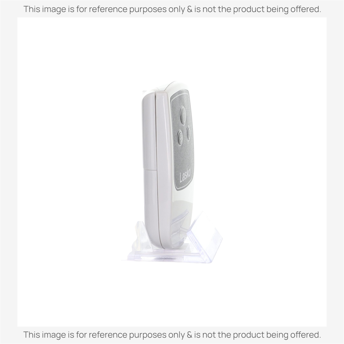 Anderic RRFAN100A white replacement remote control for Lasko upright fans, shown from a side profile view.