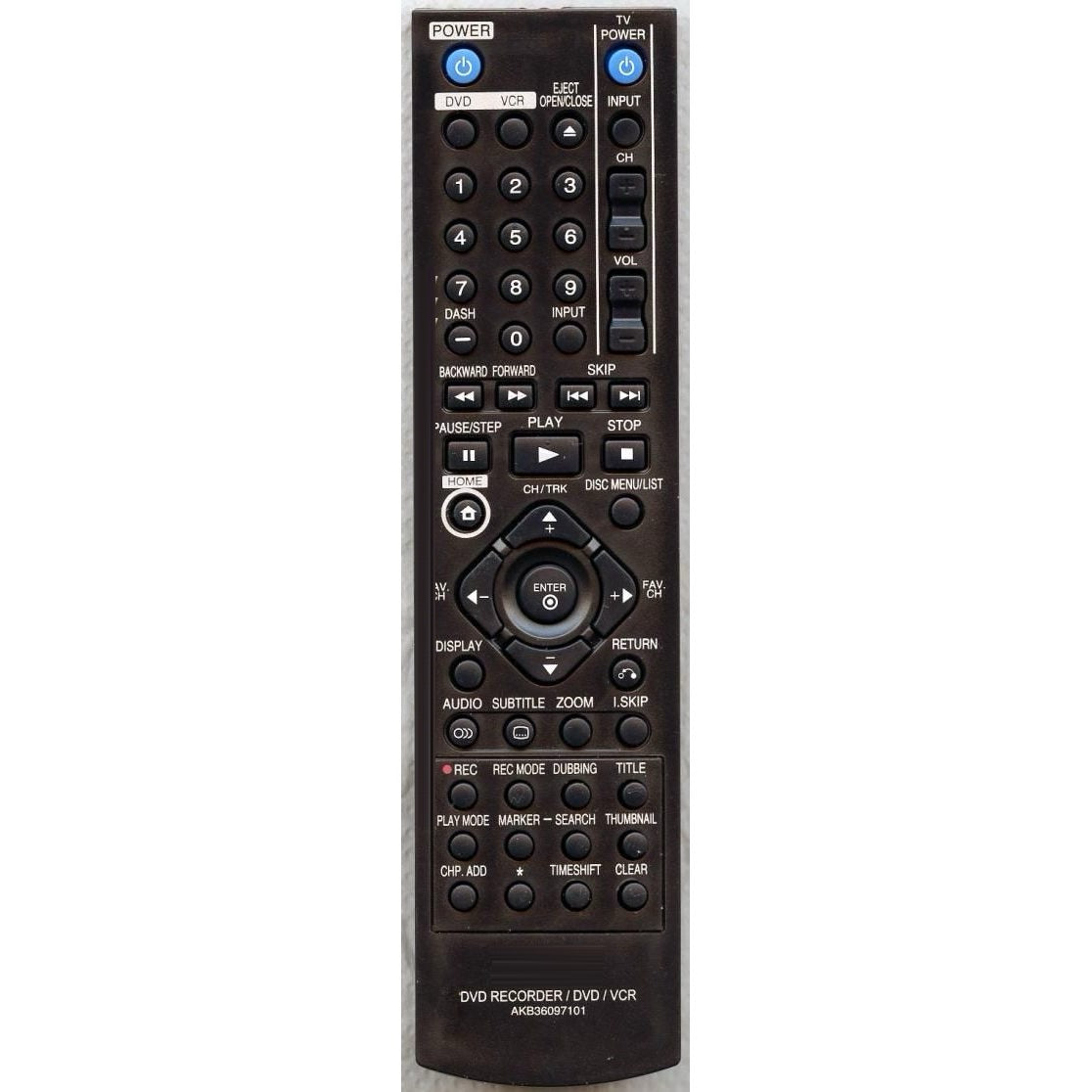 Télécommande pour lecteur DVD-R LG AKB36097101