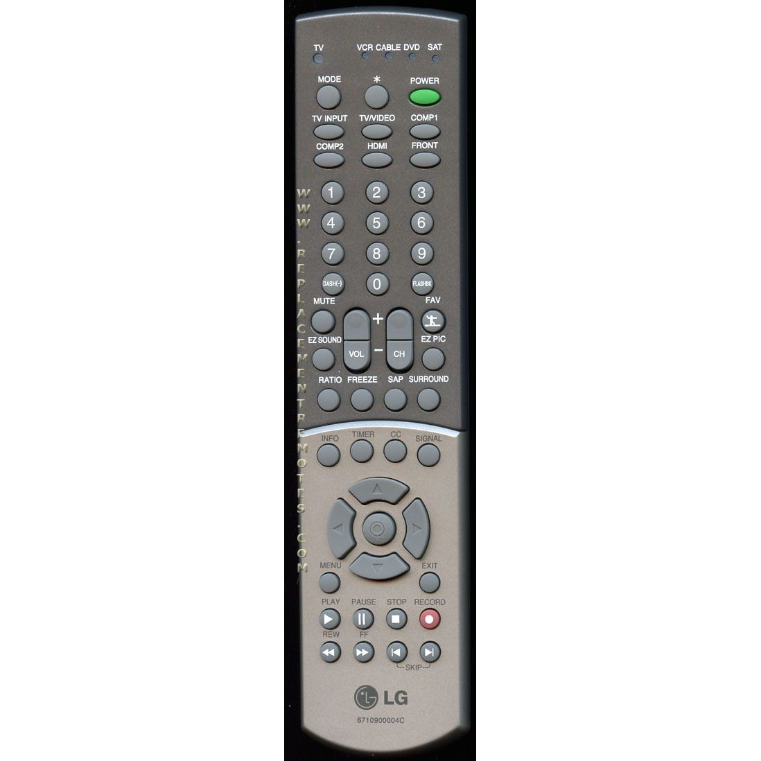 Control remoto del televisor LG 6710900004C