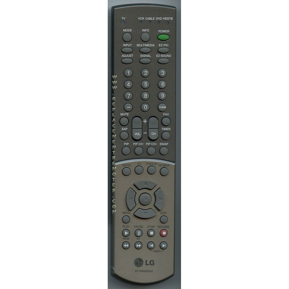 Control remoto para televisor LG 6710900004D