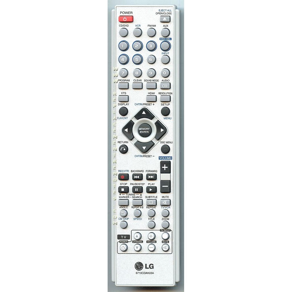Télécommande du récepteur LG 6710CDAK03A
