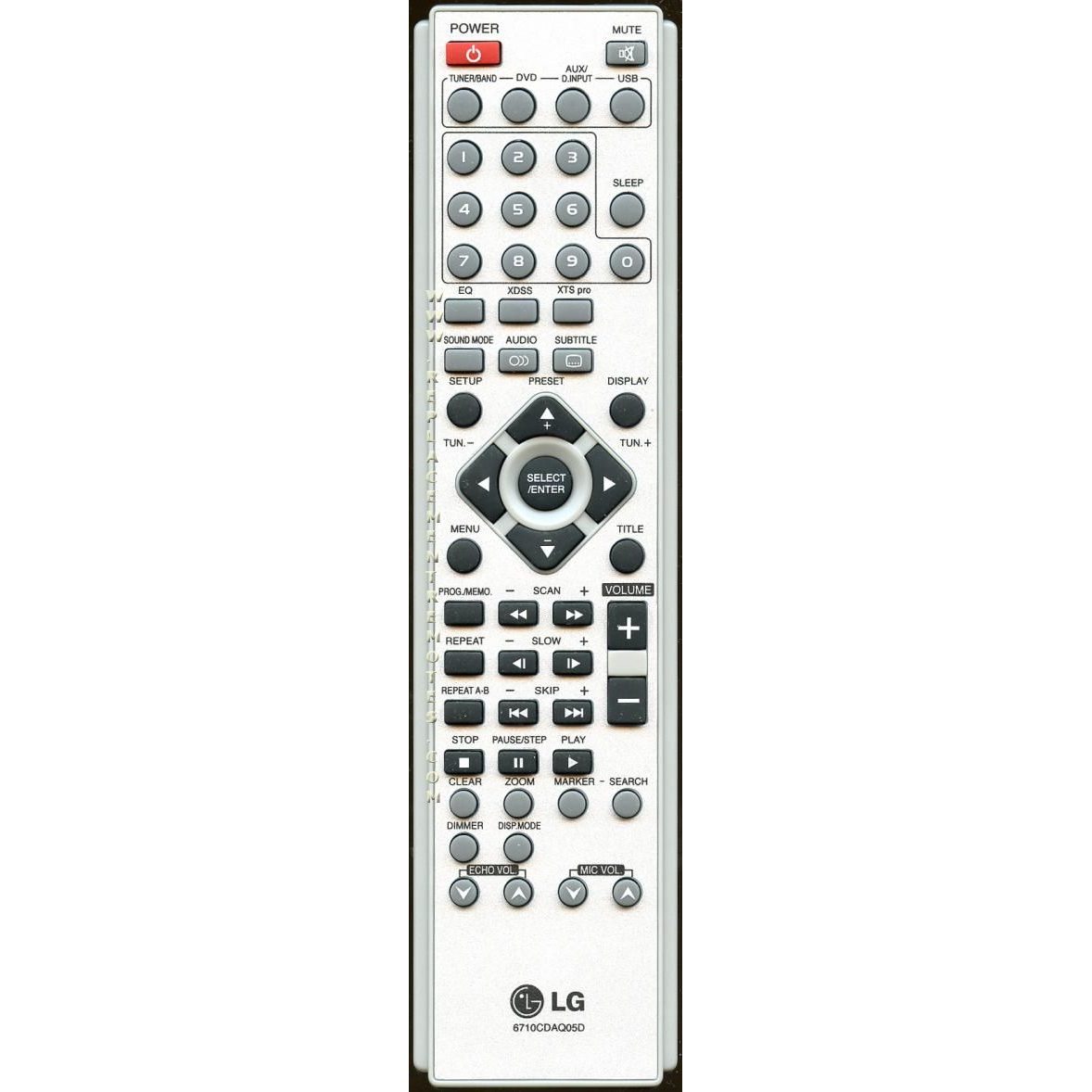 LG 6710CDAQ05D Home Theater Remote Control