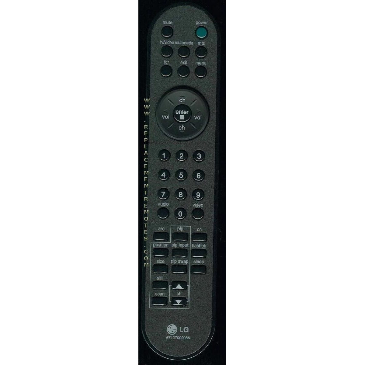 LG 6710T00008N TV Remote Control