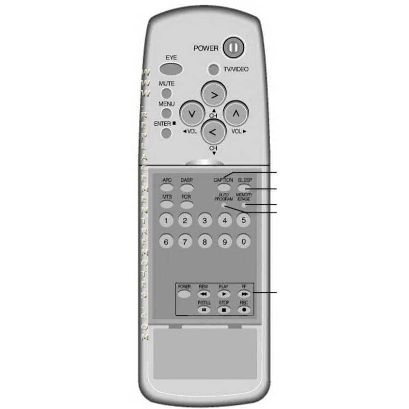LG 6710V00012V VCR Remote Control