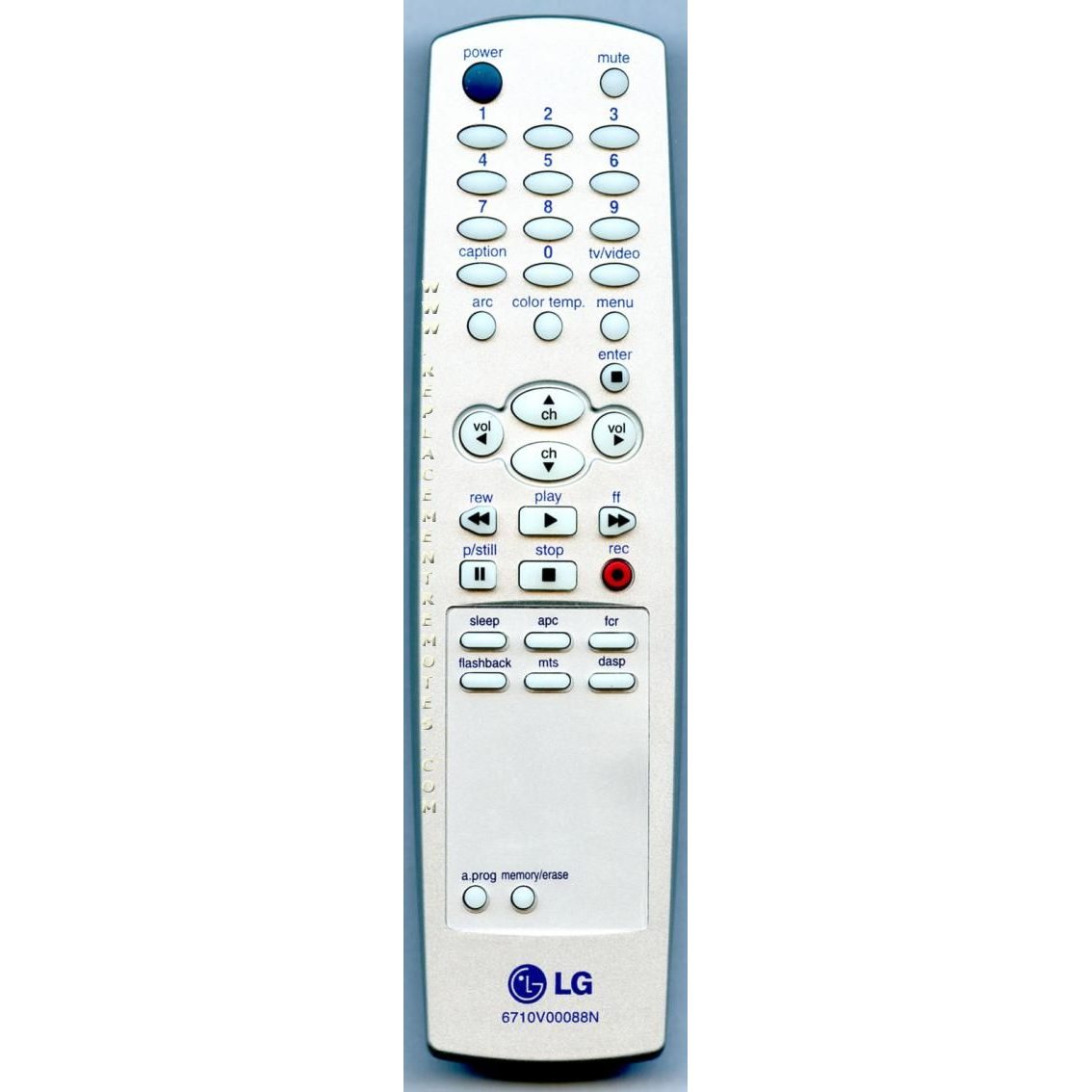 LG 6710V00088N VCR Remote Control