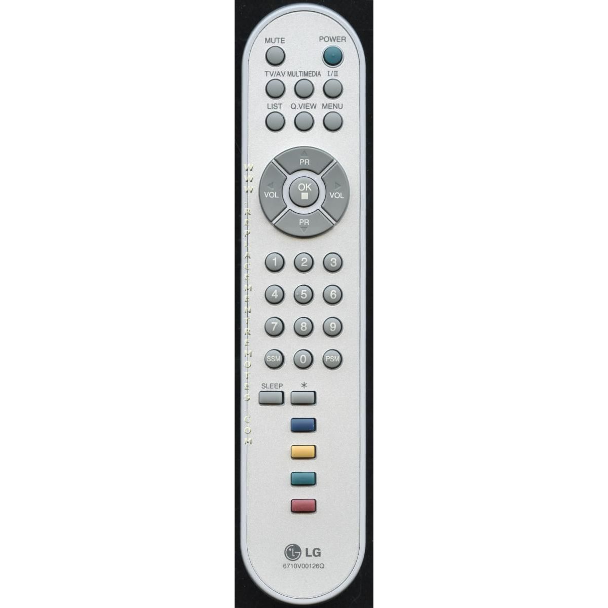 Control remoto del televisor LG 6710V00126Q