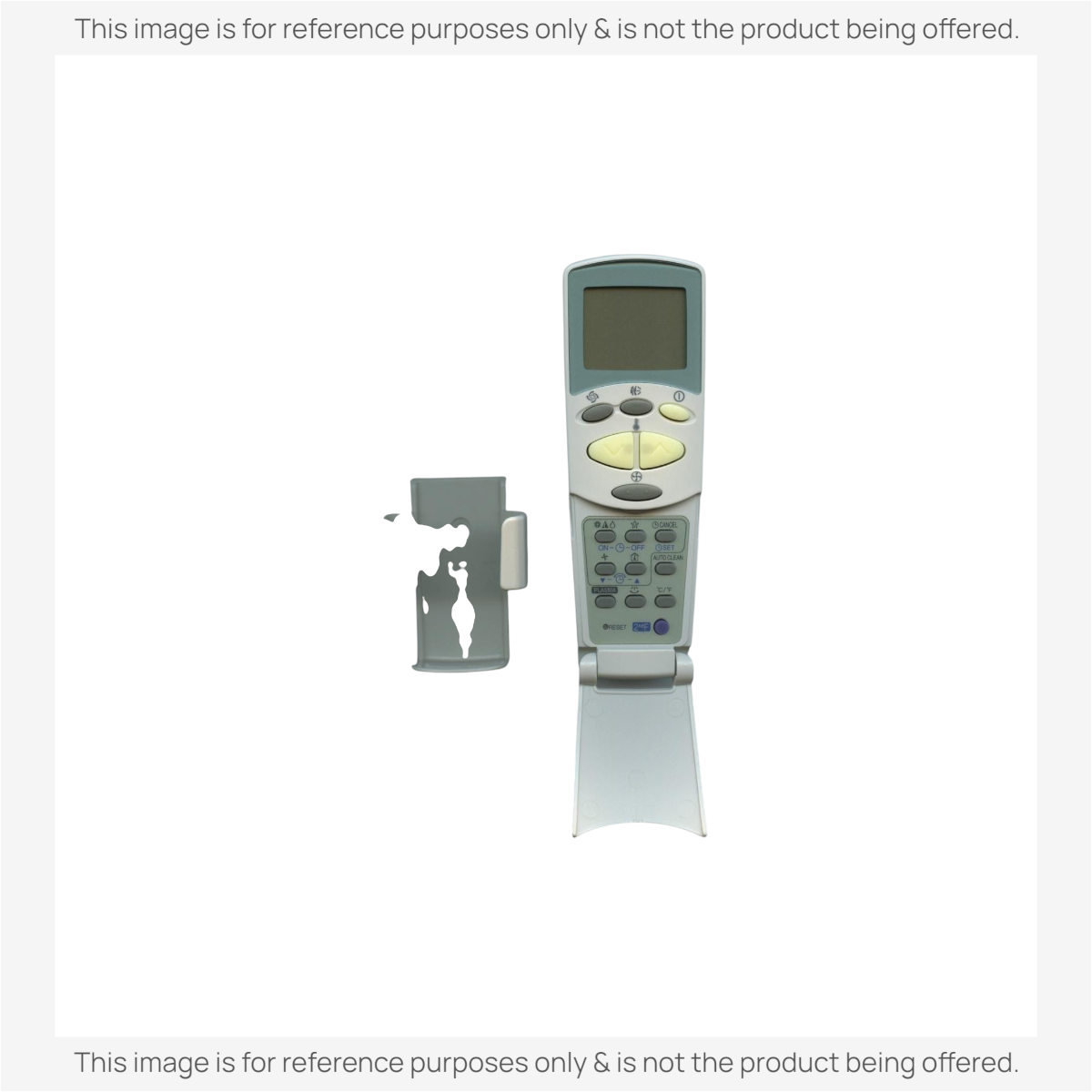 Anderic universal air conditioner remote control with backlit LCD display, wall mount bracket, and flip-down cover.