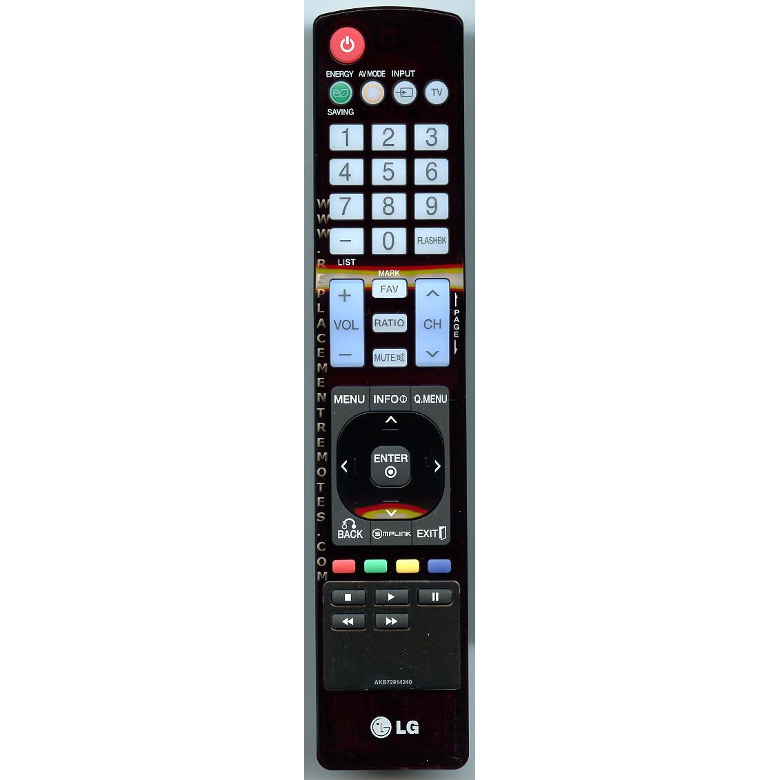 LG AKB72914240 TV Remote Control