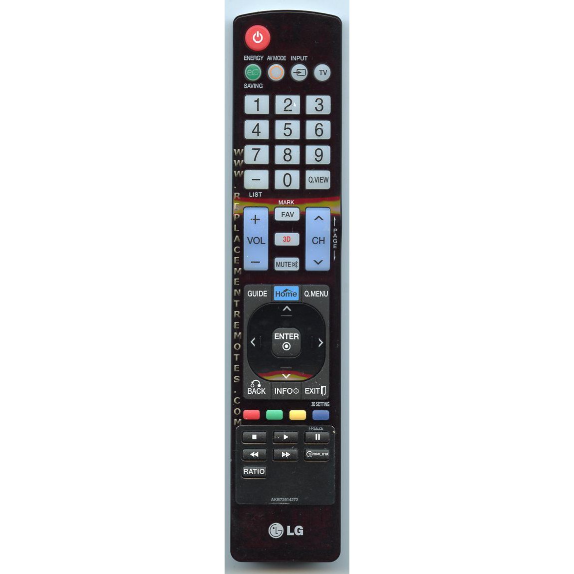 Télécommande pour téléviseur LG AKB72914272