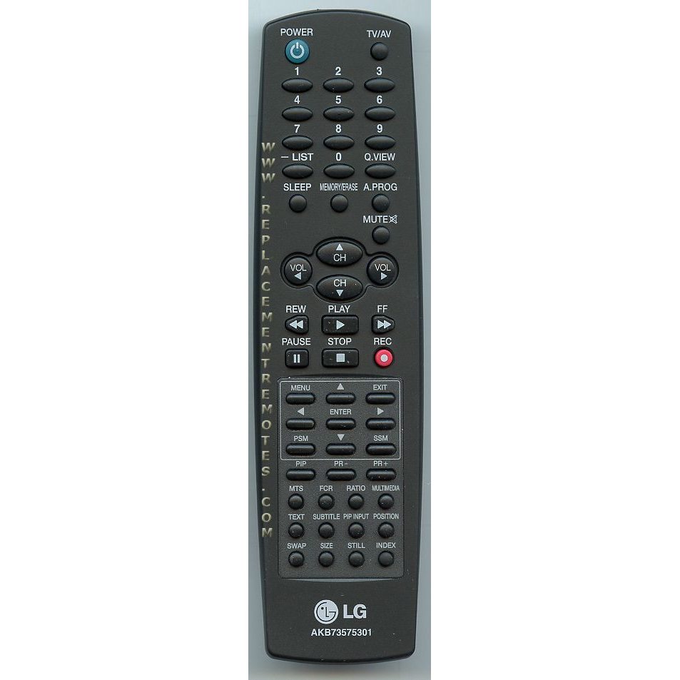 LG AKB73575301 TV/VCR Remote Control