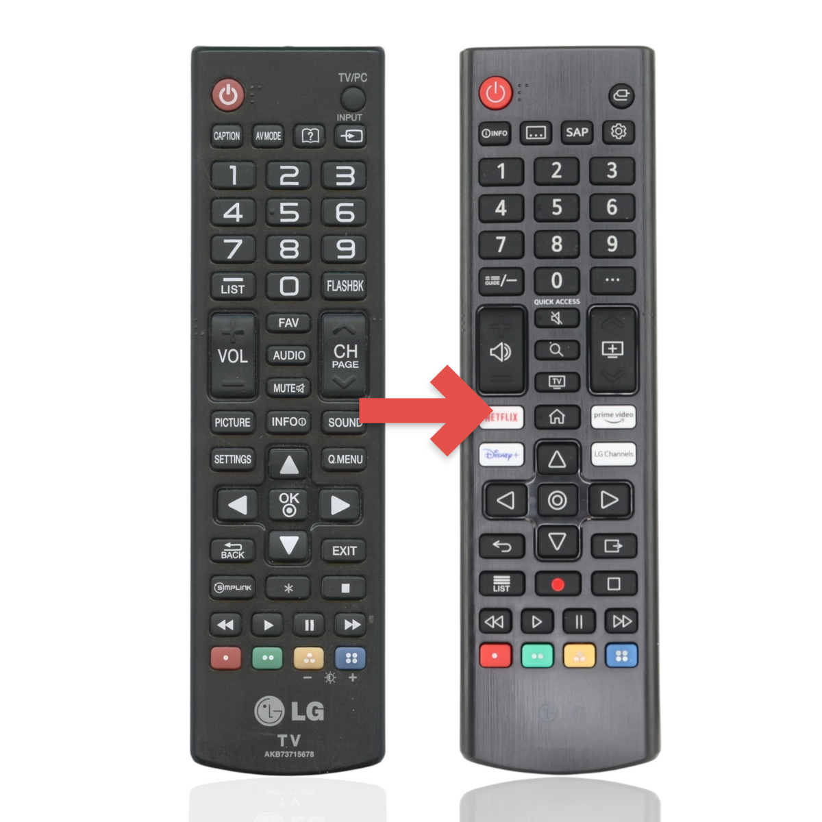 Anderic black infrared remote control for LG Smart TVs with dedicated streaming service shortcut buttons