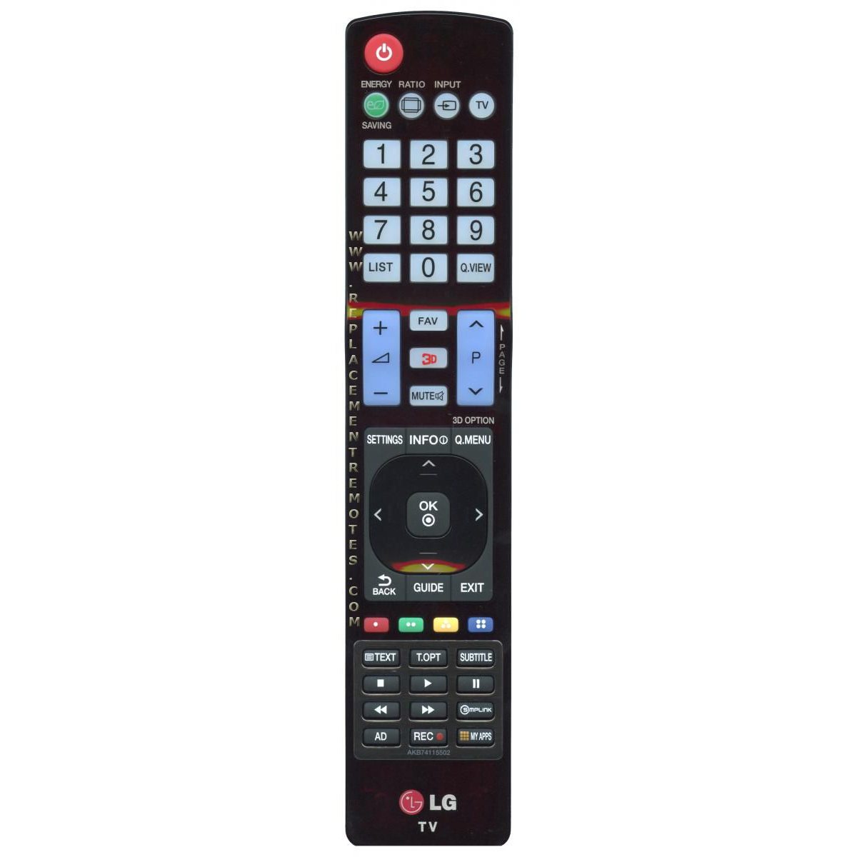 Télécommande pour téléviseur LG AKB74115502