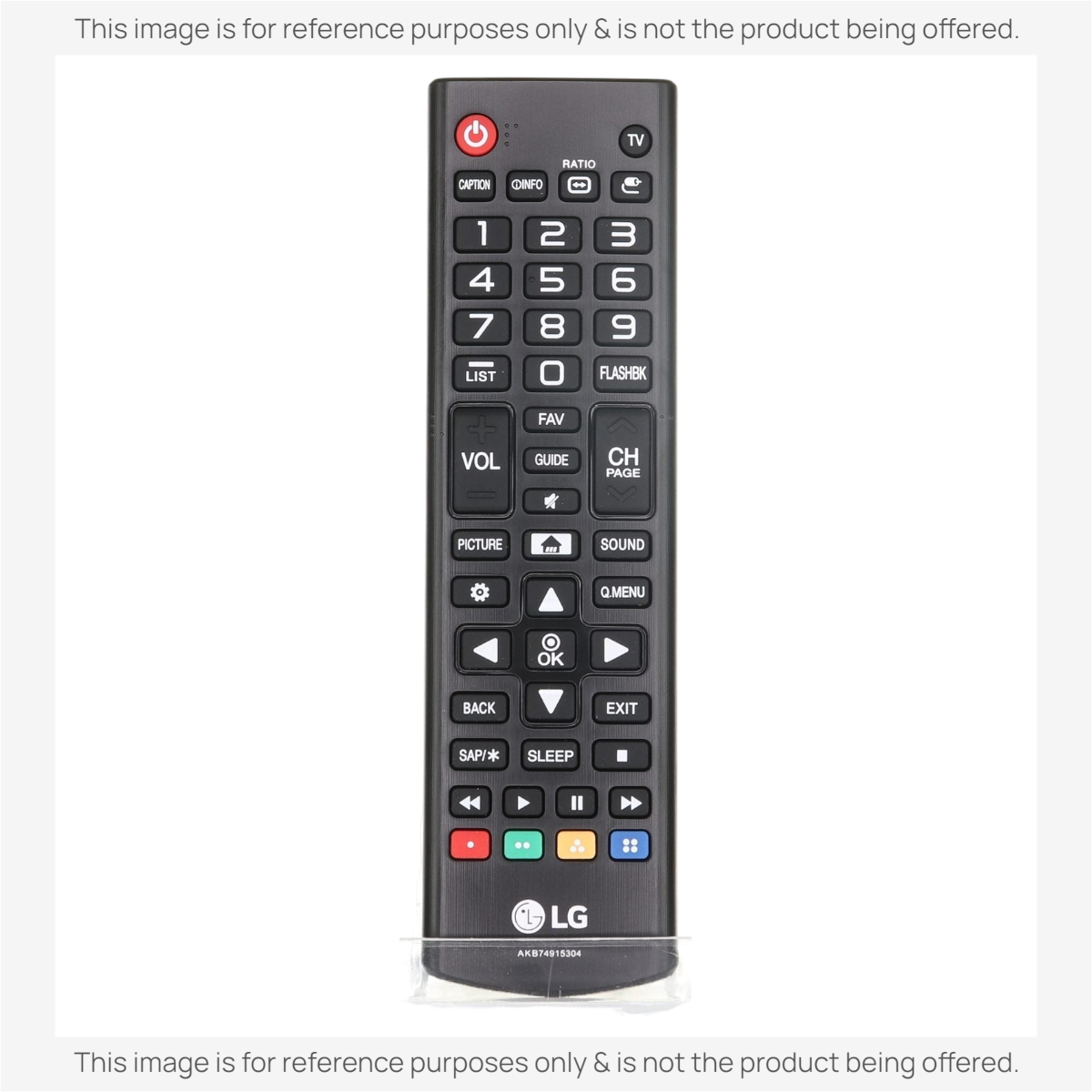Anderic black infrared remote control for LG Smart TVs with dedicated streaming service shortcut buttons.