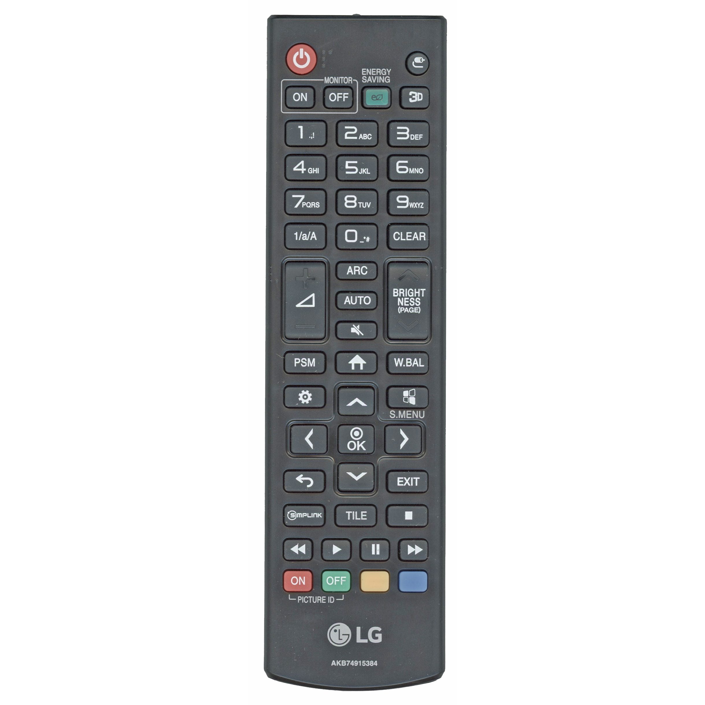 LG AKB72913118 Monitor Remote Control - For 43UD79, 43UD79B, 43UD79T