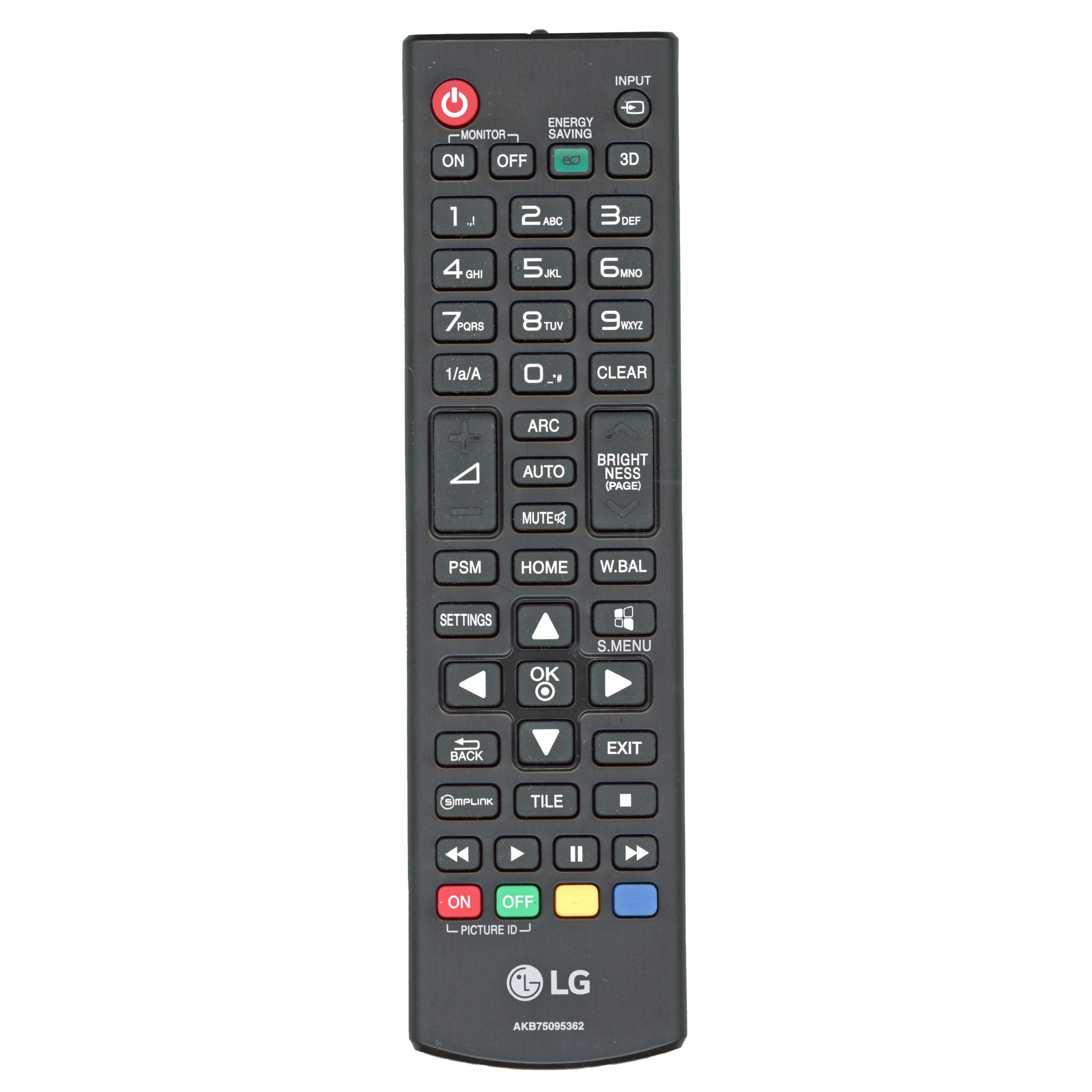 Control remoto del monitor LG AKB75095362