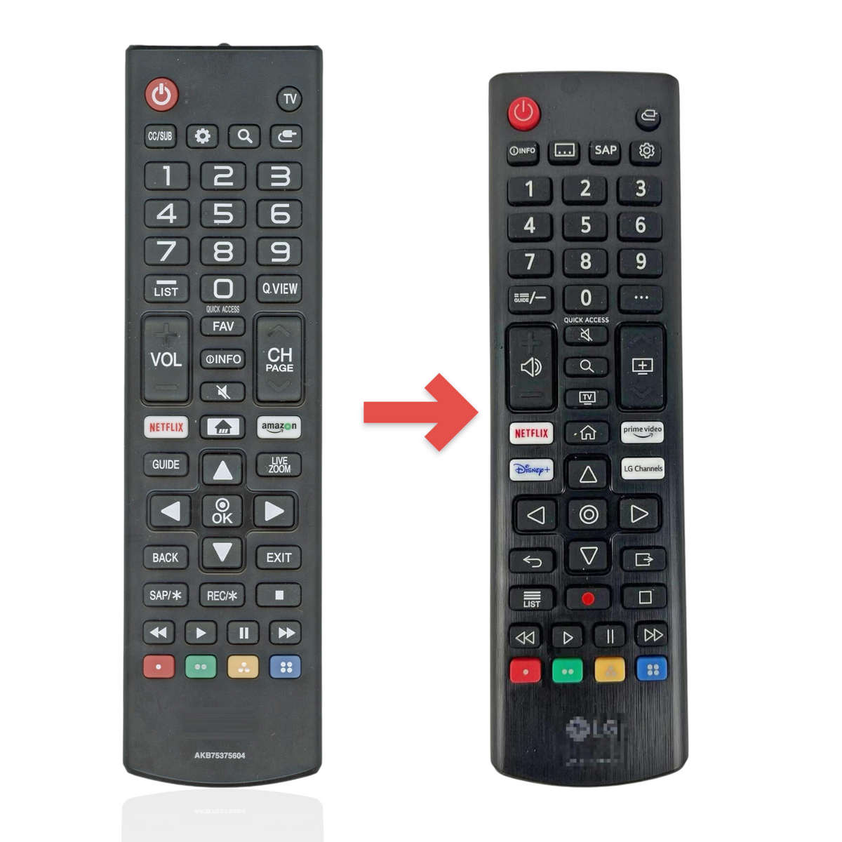 Anderic replacement infrared TV remote for LG Smart TVs with dedicated Netflix and Prime Video streaming buttons.