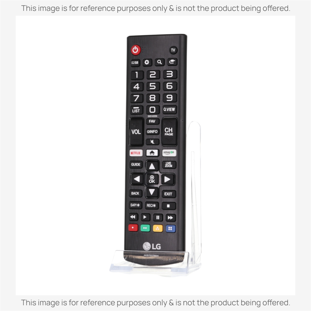 Anderic black infrared remote control for LG Smart TVs featuring dedicated Netflix and Prime Video shortcut buttons.