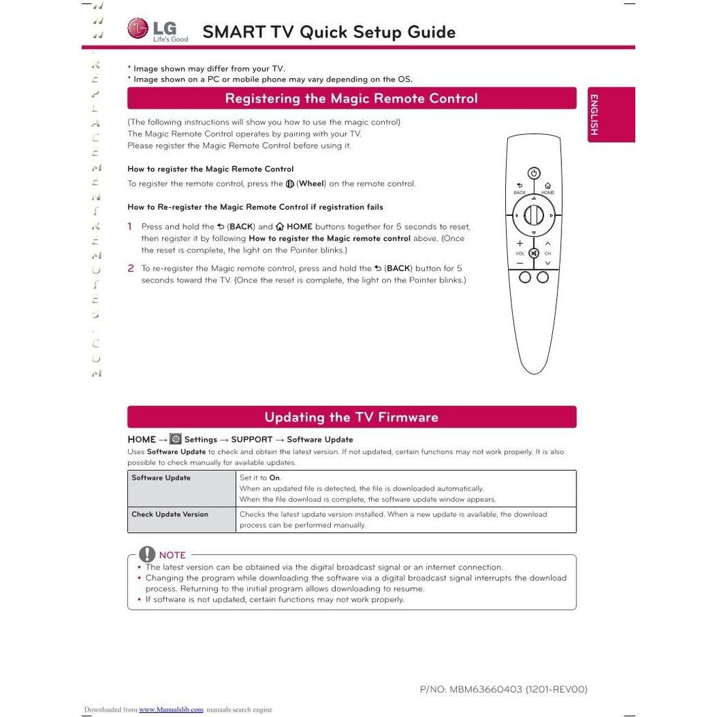 Télécommande pour téléviseur LG ANMR3005