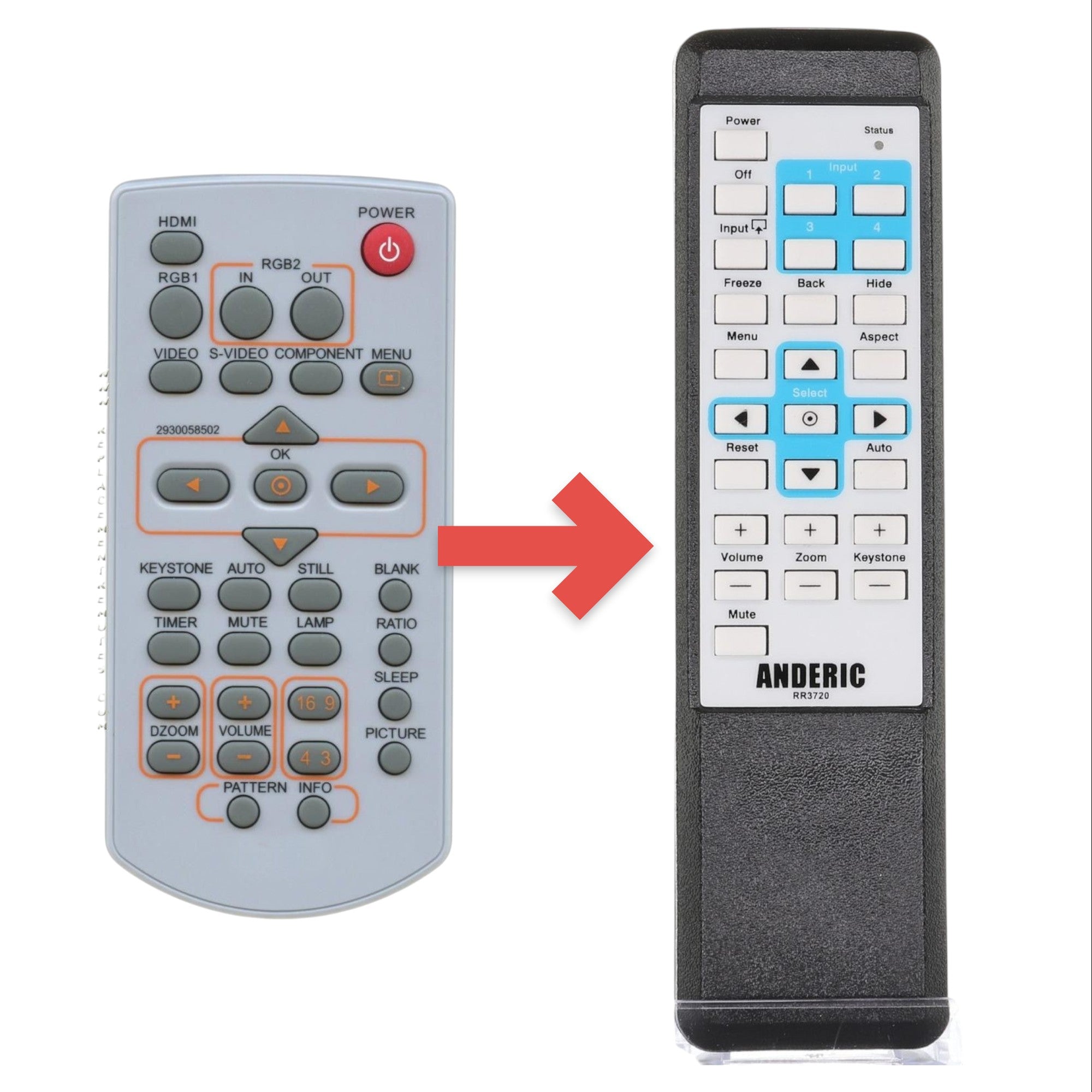 Télécommande de remplacement pour projecteur LG COV31635301 [RR3720]
