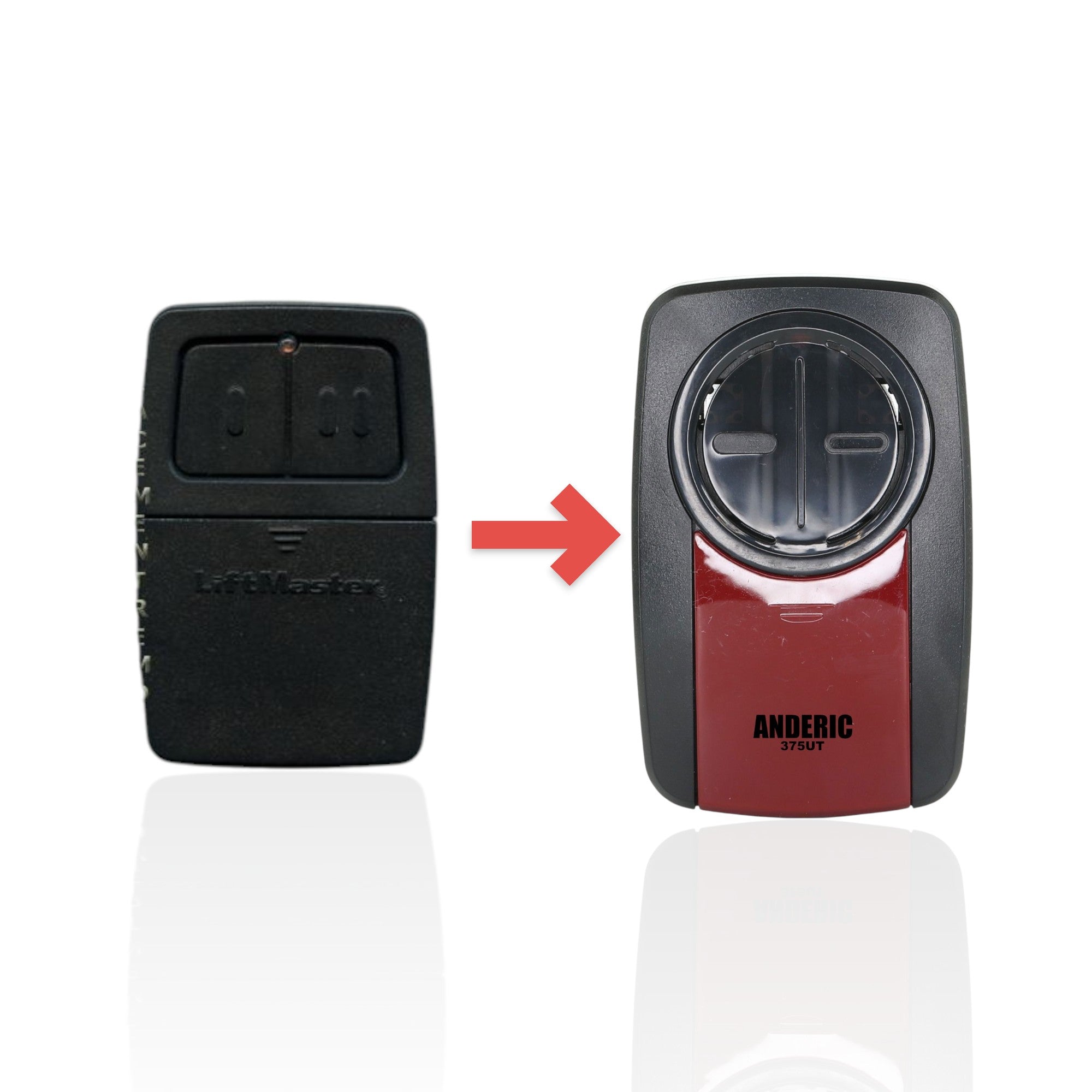 Anderic Substitute for LiftMaster 375LM 2-Button Visor Universal Garage Door Opener Remote Control [375UT-2button]