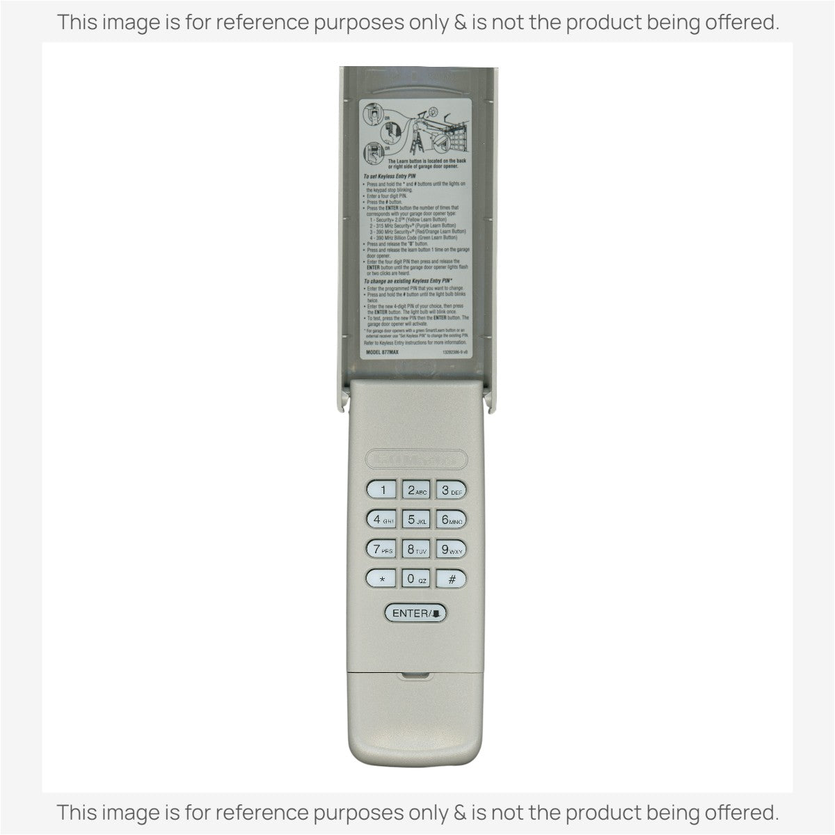 Substitute for LiftMaster 877MAX wireless keypad Garage Door Opener Remote Control [877MAX]