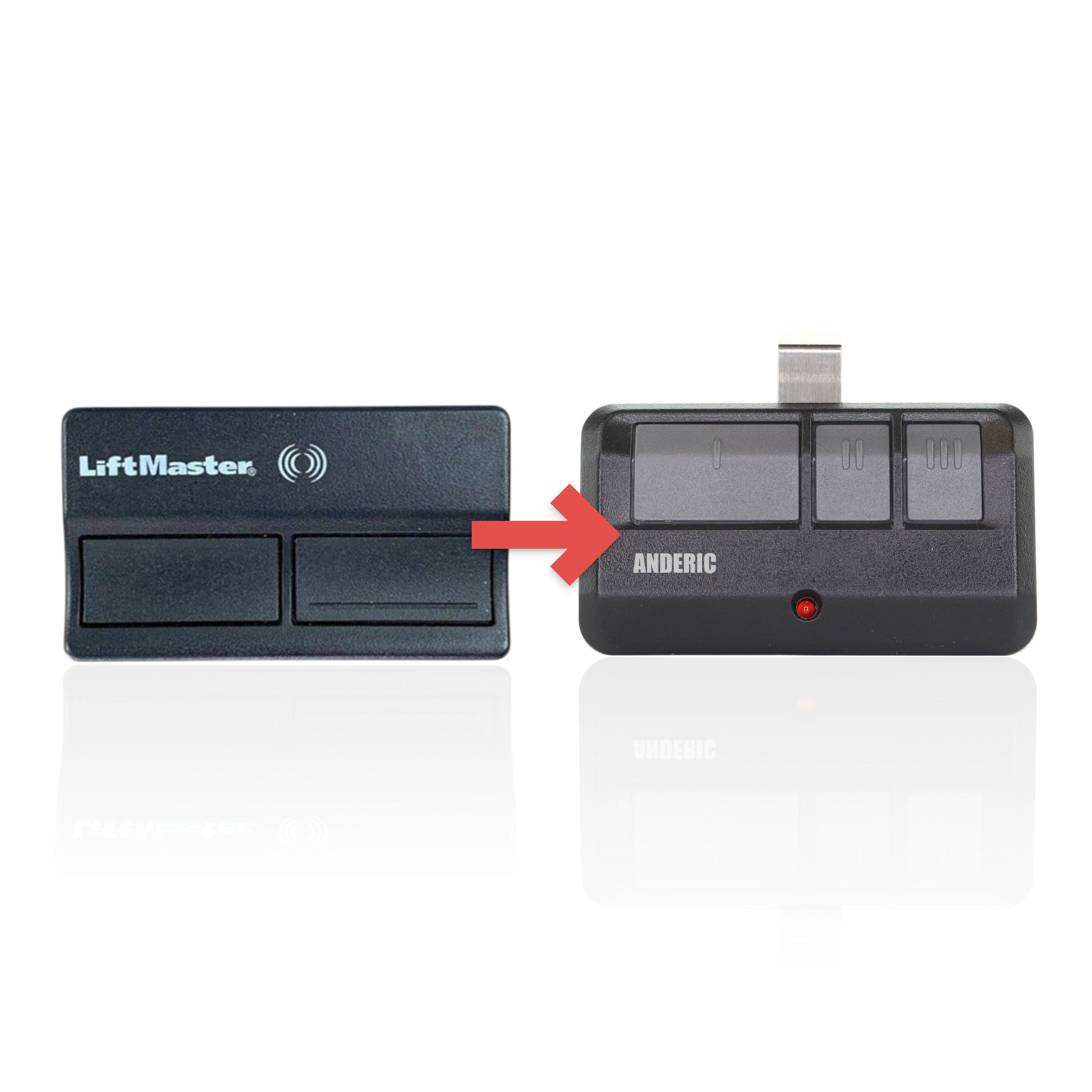 Anderic Substitute for LiftMaster 372LM / 372LMC 2-Button Vizor 315 MHz Garage Door Opener Remote Control [893MAX]