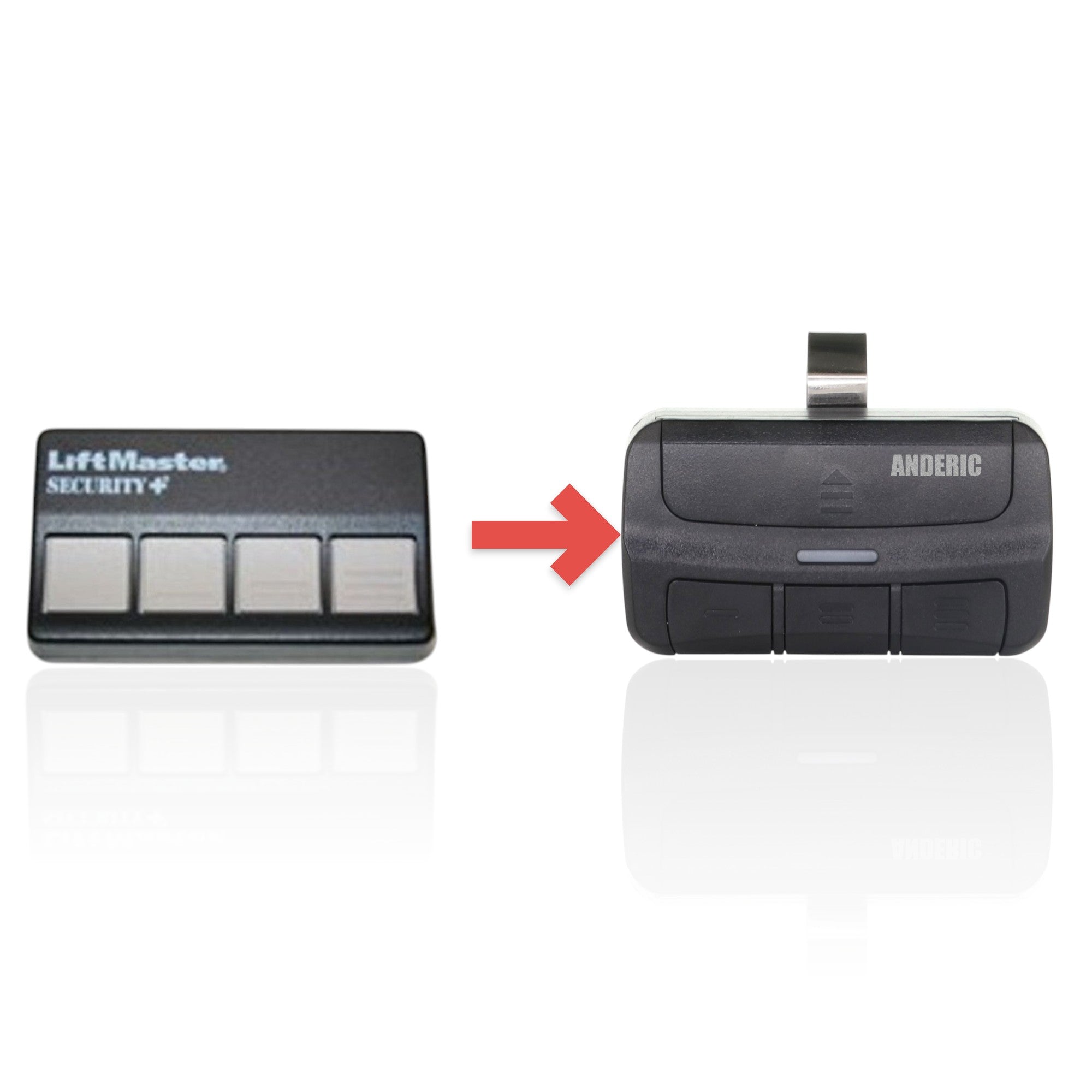 Anderic Substitute for LiftMaster 374LM / 374LMC 4-Button Visor 315 MHz Garage Door Opener Remote Control [375UT-3button]