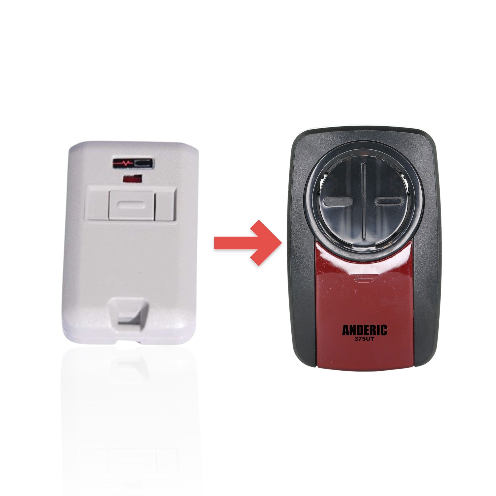 Anderic Substitute for Linear 3060 1-Button 300 Mhz keychain Garage Door Opener Remote Control [375UT-2button]