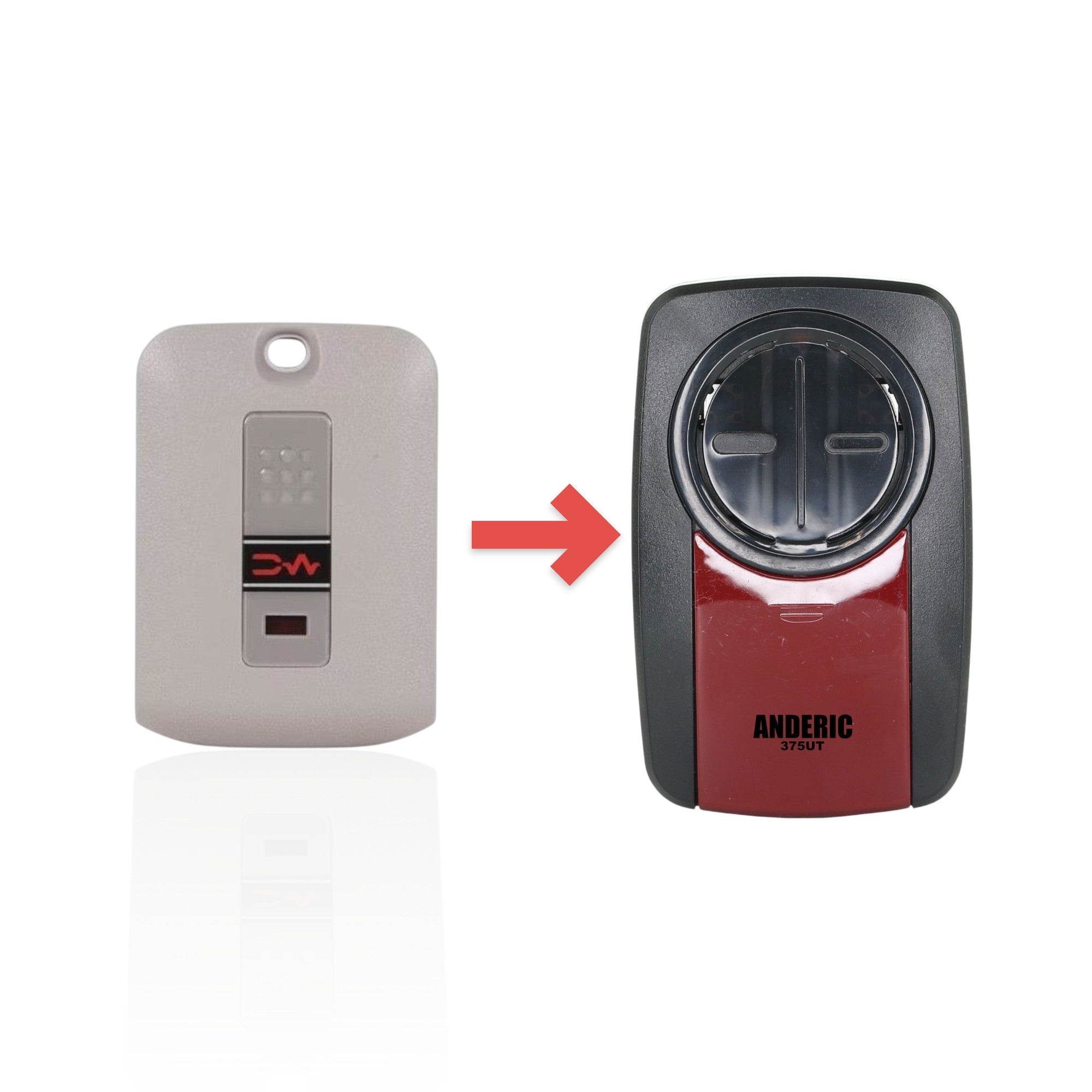 Anderic Substitute for Linear 3070 1-Button 300 MHz keychain Garage Door Opener Remote Control [375UT-2button]