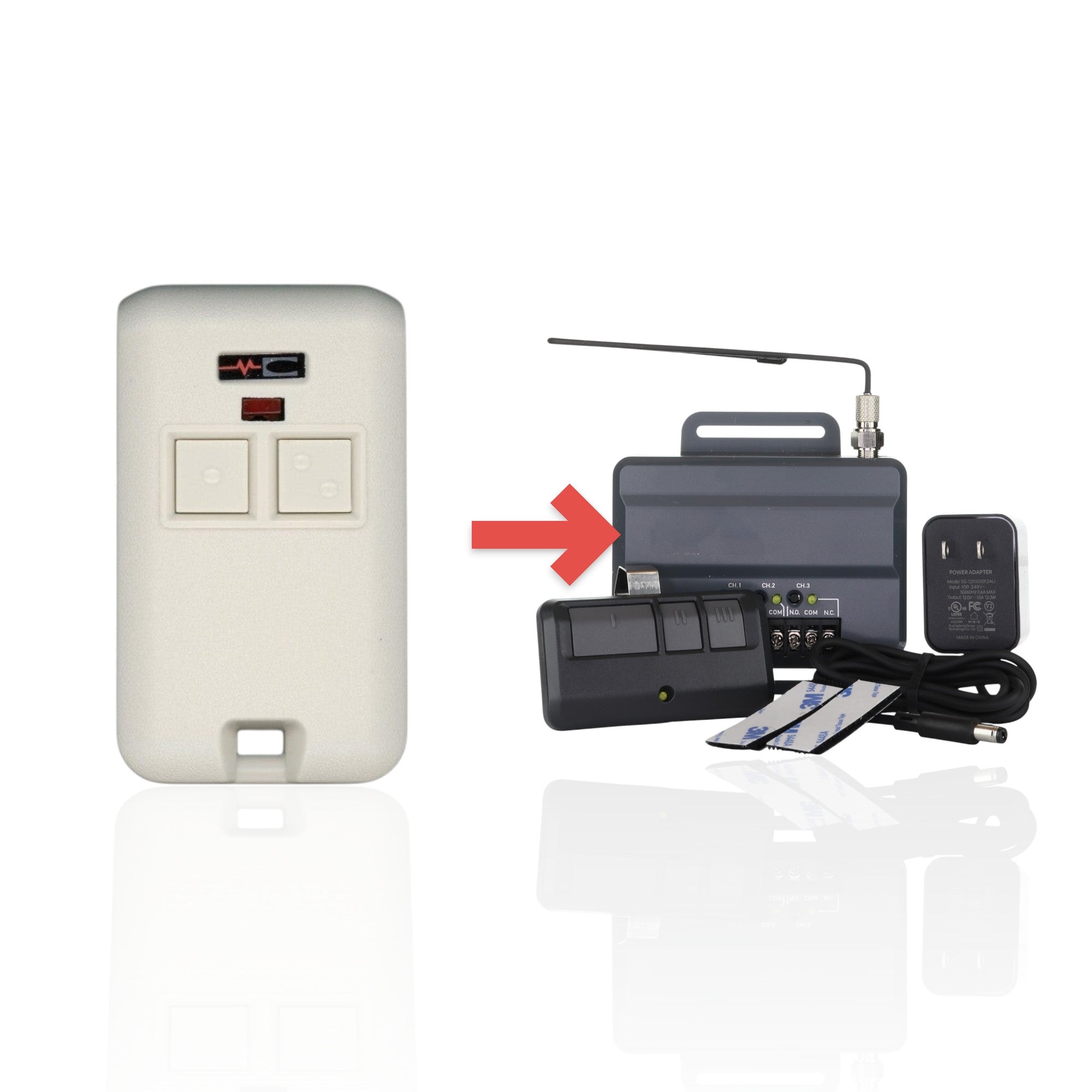 Anderic Substitute Kit for Linear 3083 Multi-Code 2-button 300 Mhz keychain Garage Door Opener Remote Control [RR850LM]
