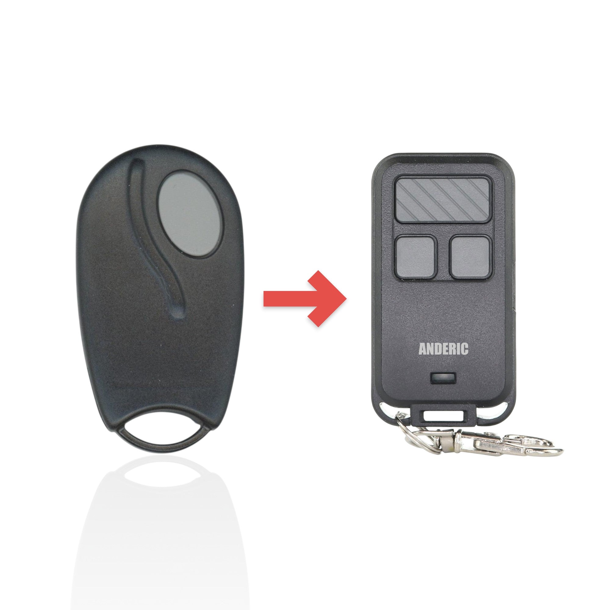 Anderic Substitute for Linear ACT31B ACP00879 keychain 1-button 318 Mhz Garage Door Opener Remote Control [890MAX]