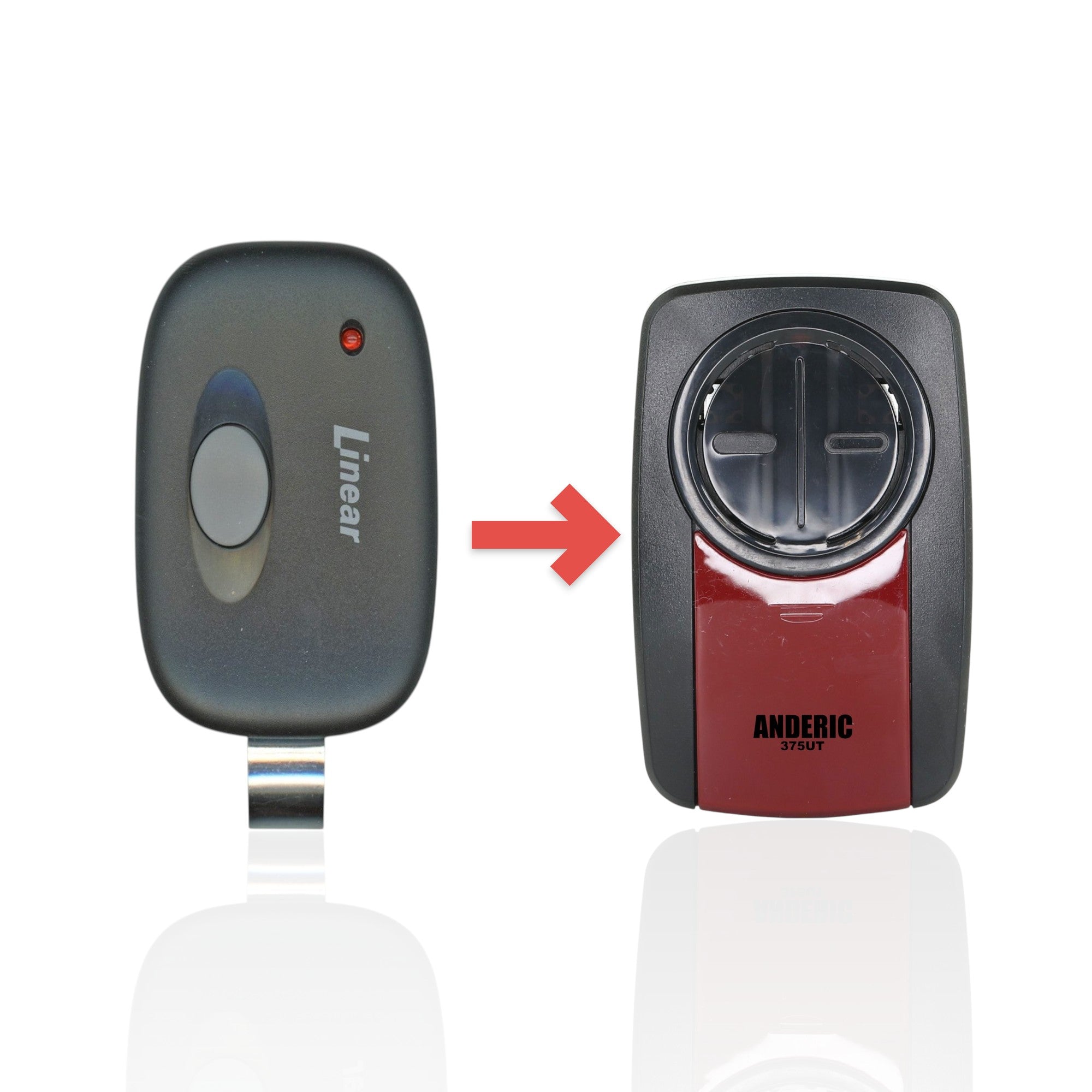 Anderic Substitute for Linear MCT11 DNT00090 MegaCode 1-Channel 318 mhz Garage Door Opener Remote Control [375UT-2button]